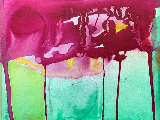10"*8" Fine Art Print mounted on board in clear bag - vibrant watercolor abstract landscapes