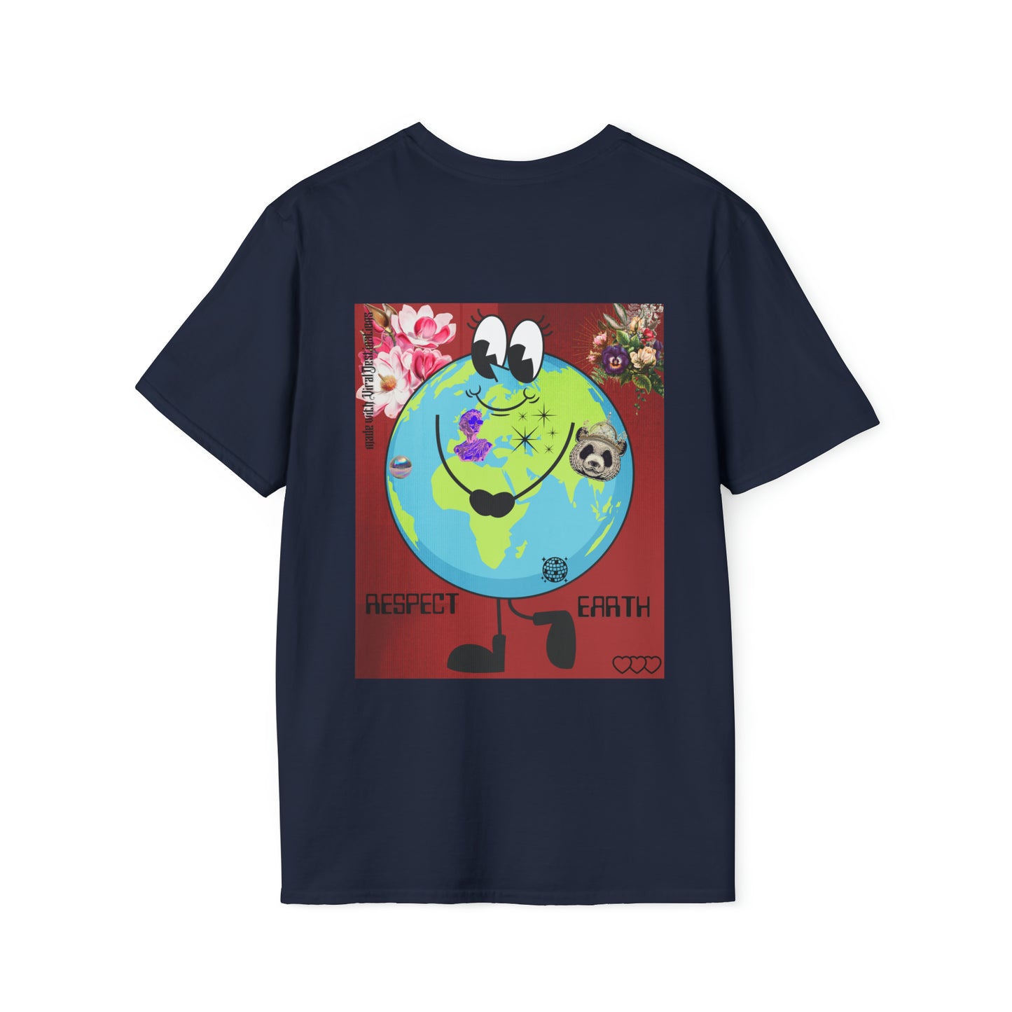 Respect Earth Y2K Style Trending logo back print Unisex Soft T-Shirt by ViralDestinations