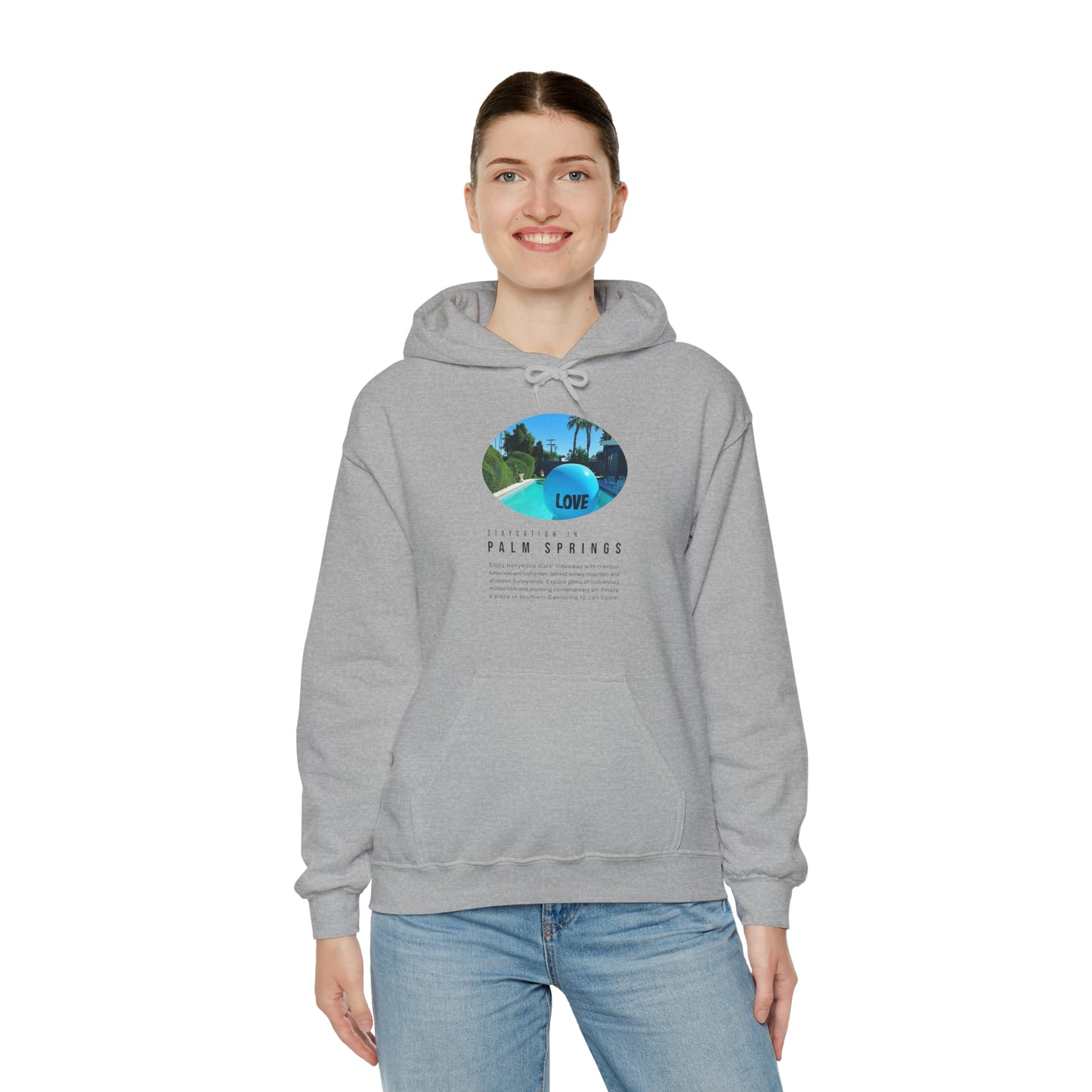 Staycation in Palm Springs Premium Unisex Lifestyle Hoodie by ViralDestinations