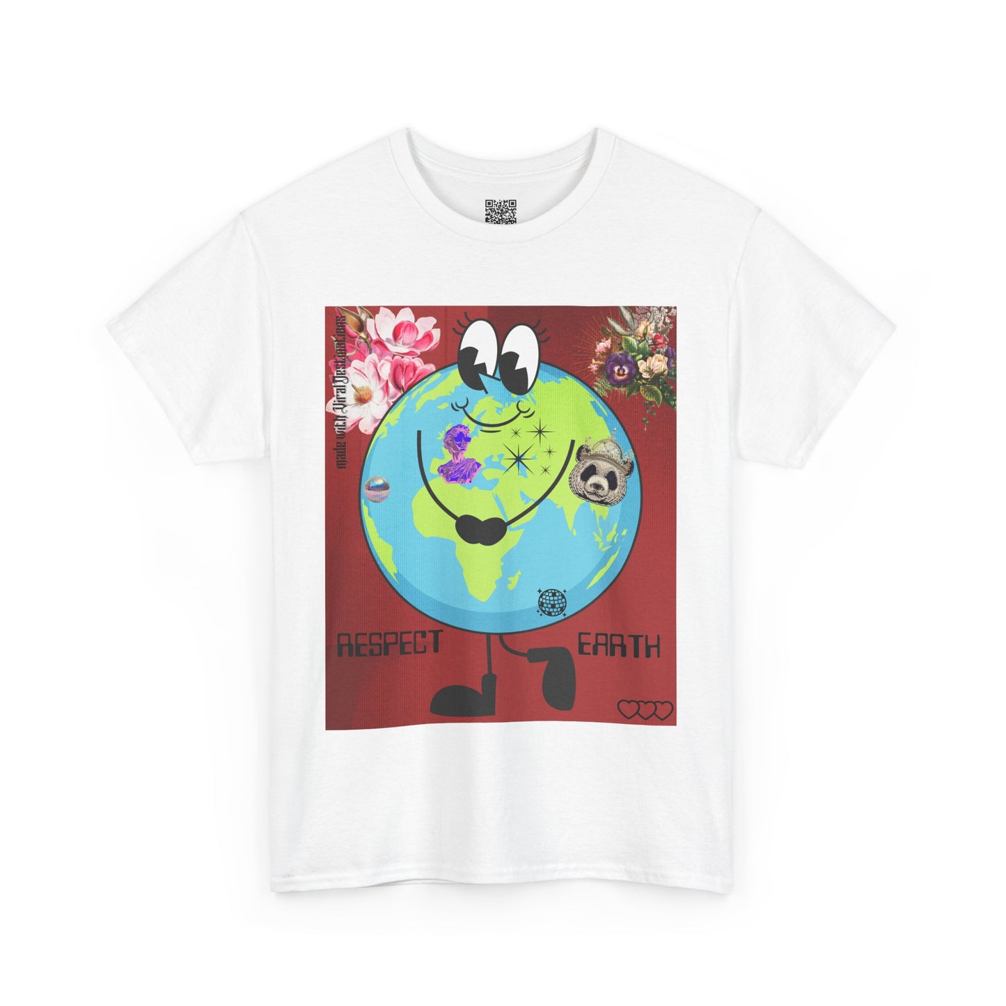 ViralDestinations Respect Earth Unisex Heavy Cotton Tee - Stylish & Comfortable (red)