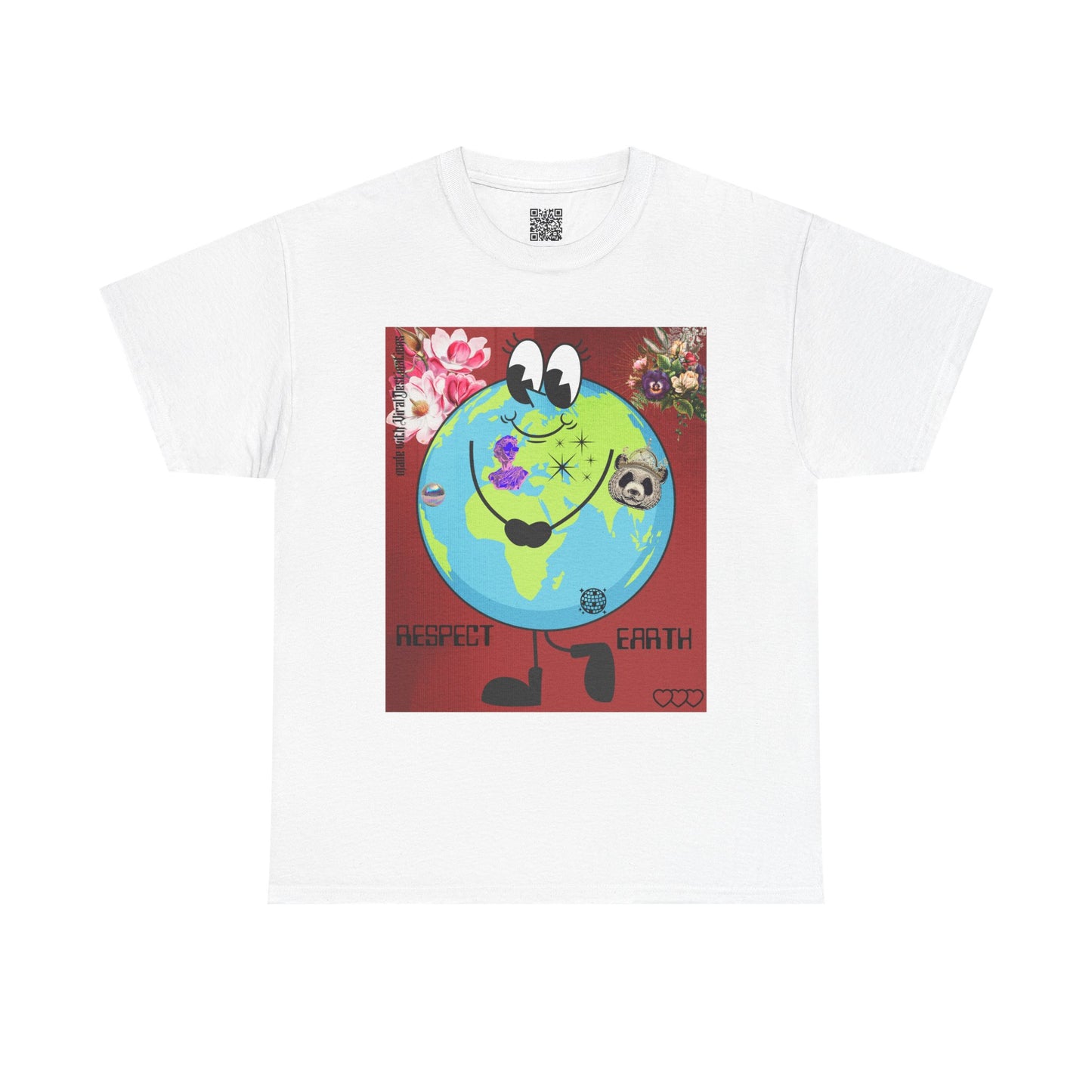 ViralDestinations Respect Earth Unisex Heavy Cotton Tee - Stylish & Comfortable (red)