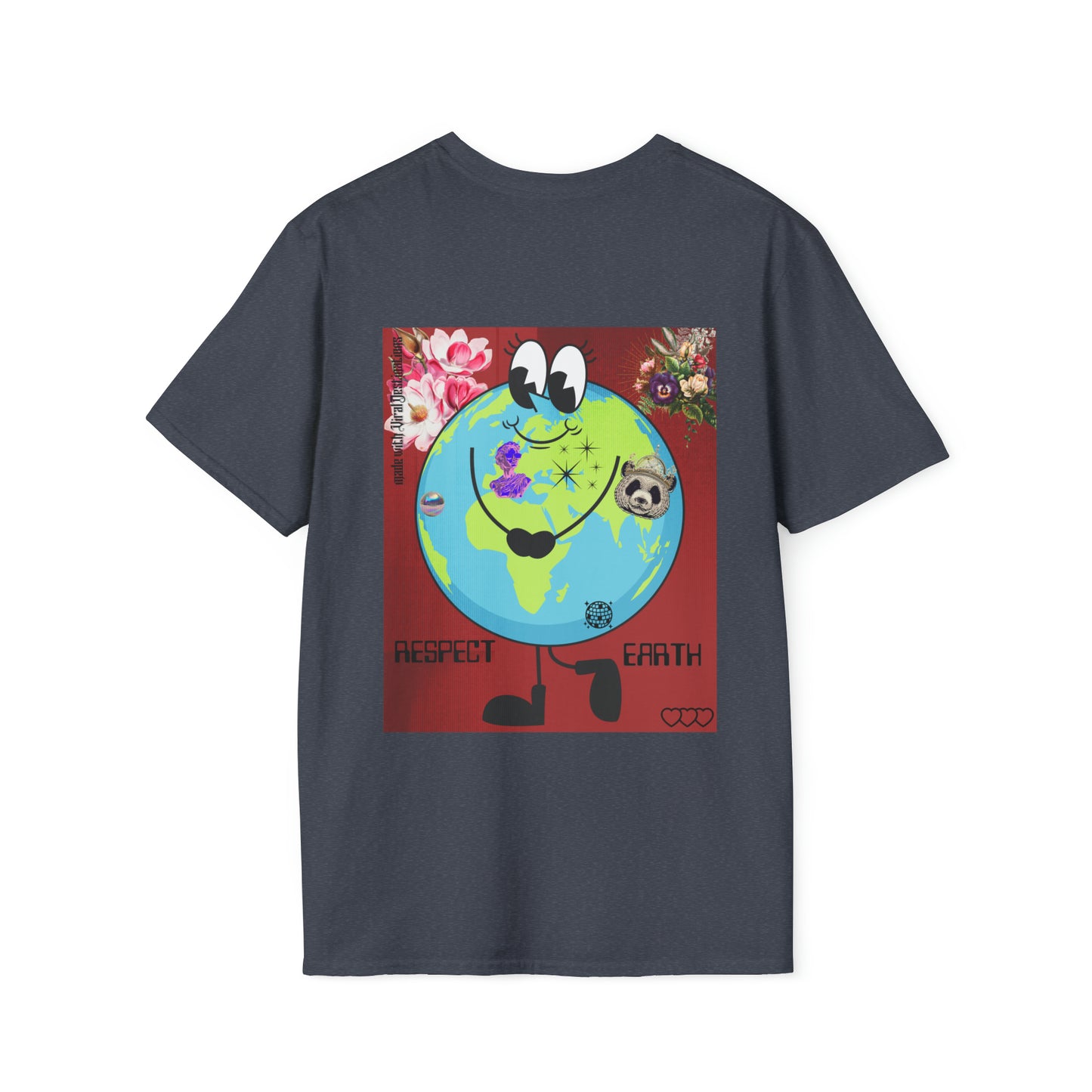 Respect Earth Y2K Style Trending logo back print Unisex Soft T-Shirt by ViralDestinations