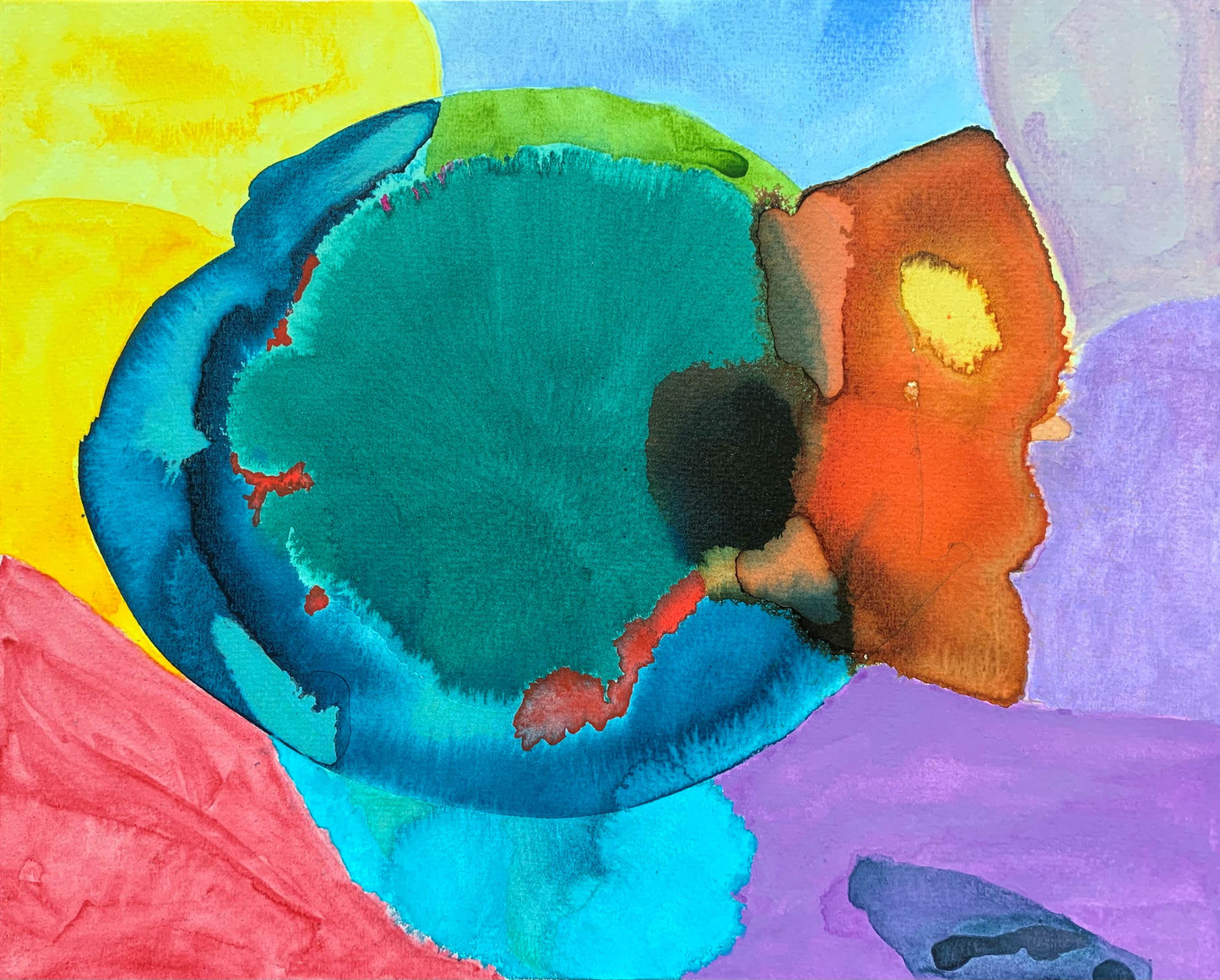 10"*8" Fine Art Print mounted on board in clear bag - vibrant watercolor abstract landscapes