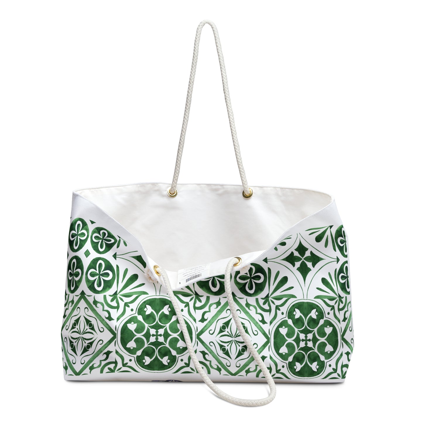 ViralDestinations™ Geometric Abstract Ocean Vibe Floral Pattern Weekender Bag - Perfect for Beach Trips and Getaways (green)