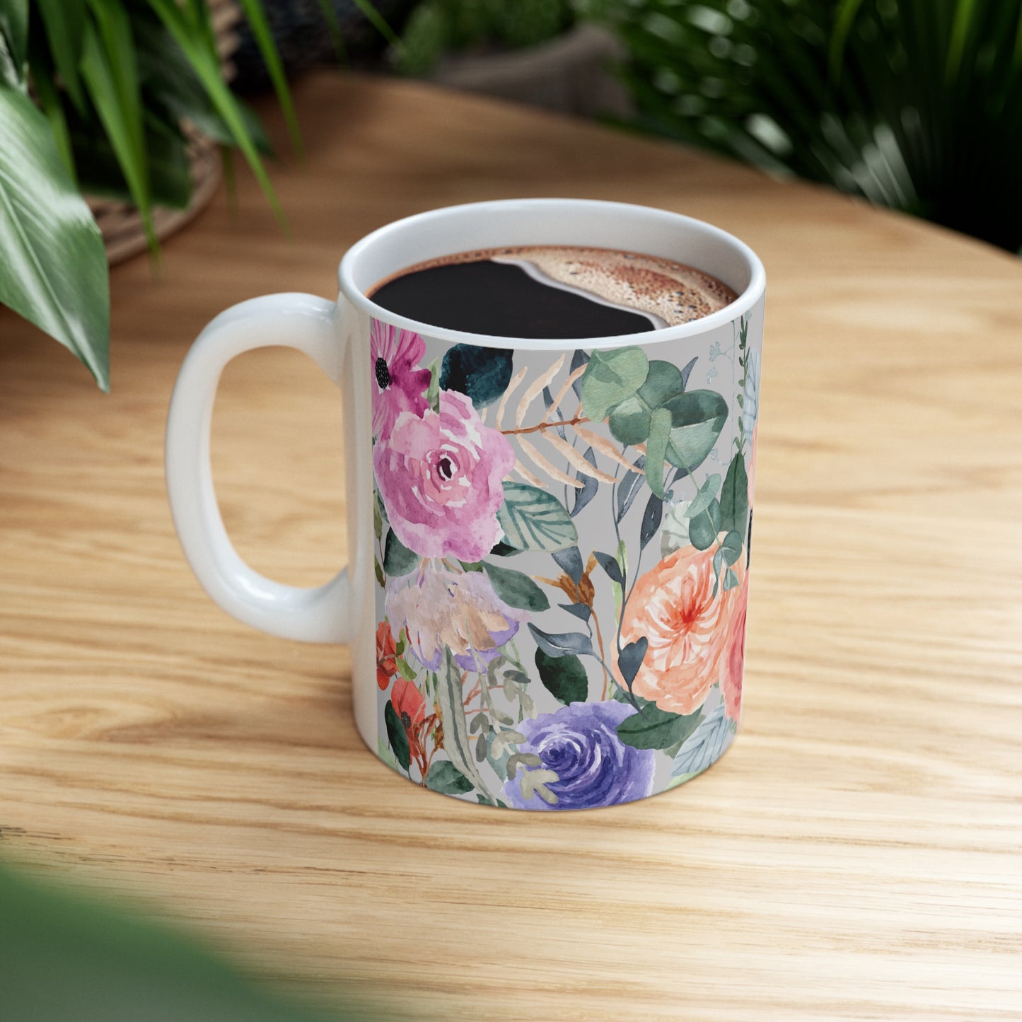 Poetic Floral Wash Bounty Ceramic Mug by ViralDestinations™