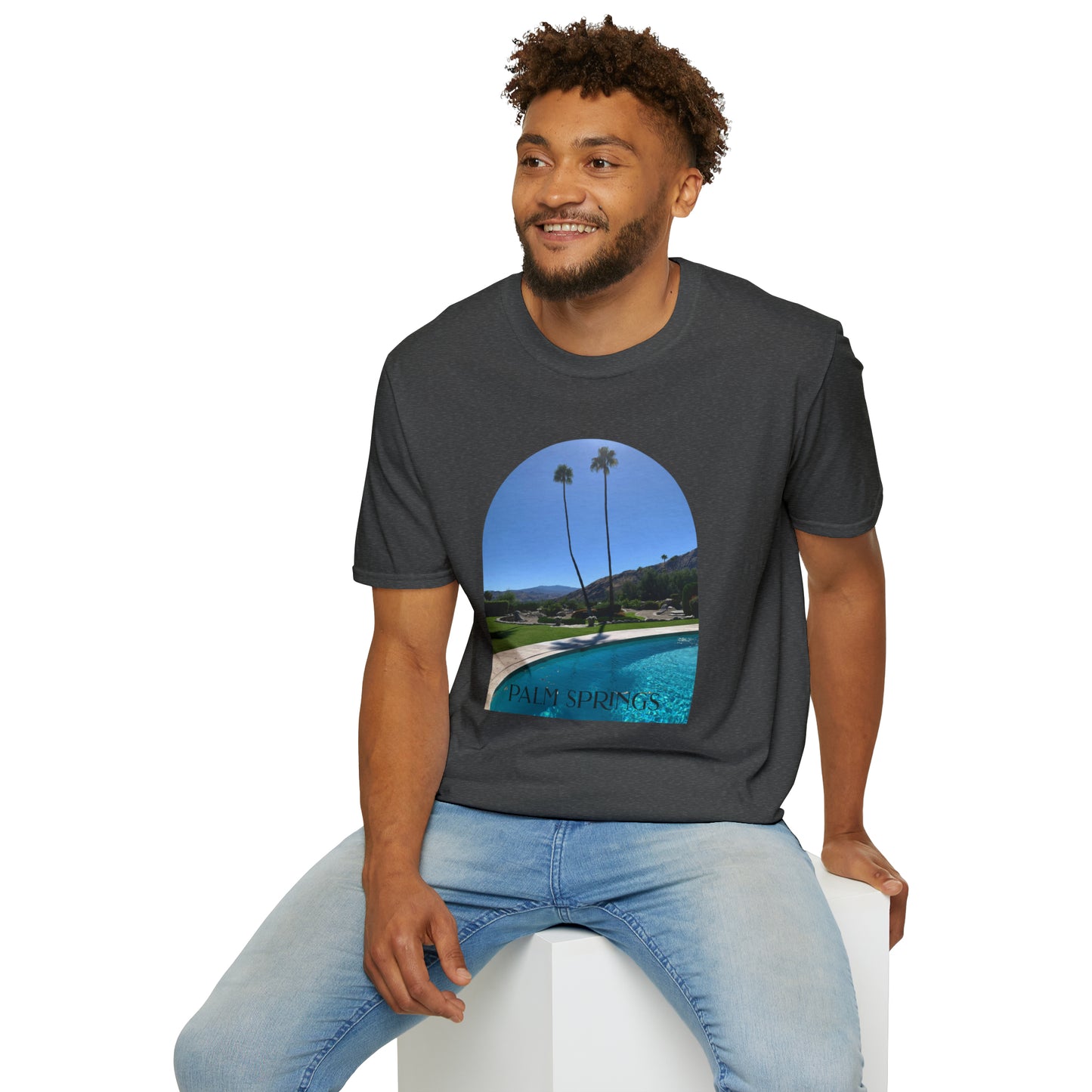 Palm Springs Modernism Lifestyle Unisex Soft T-Shirt by ViralDestinations