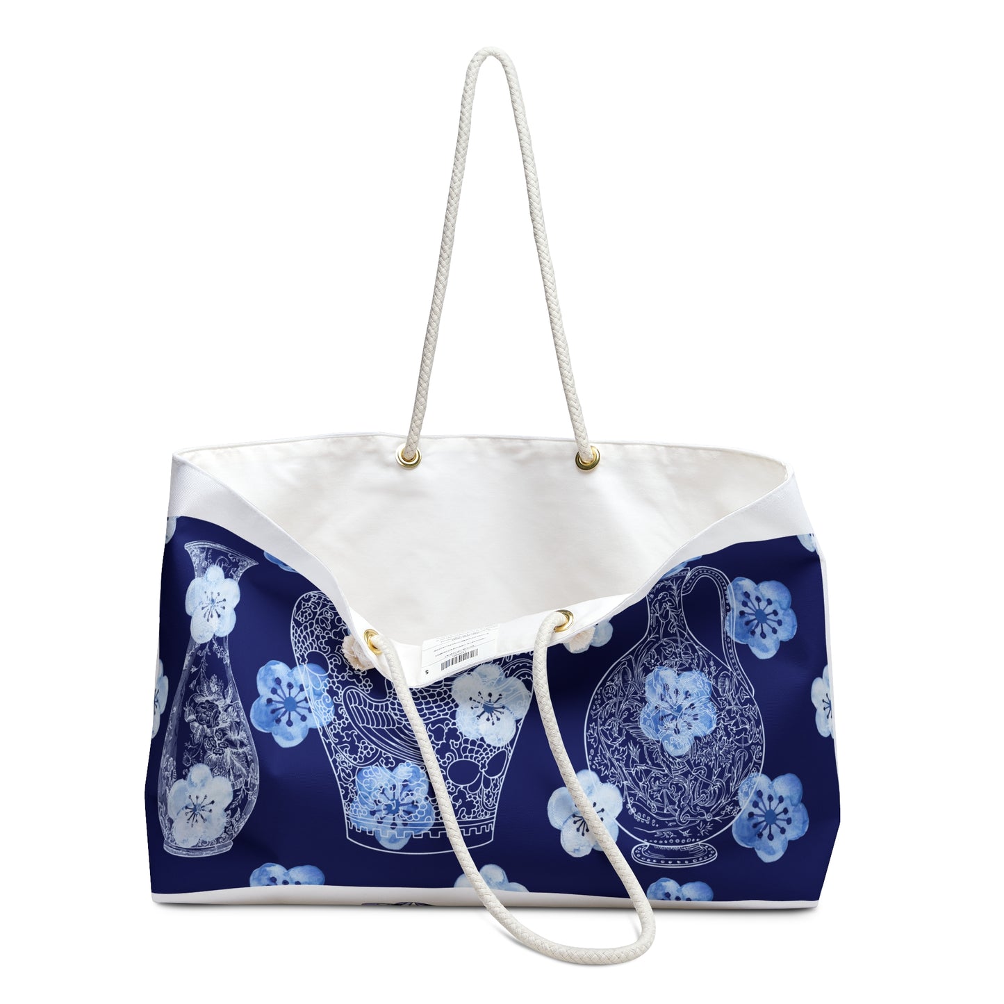 ViralDestinations™ Artistic Floral Antique Ceramics Collection Weekender Bag - Perfect for Travel & Weekend Getaways
