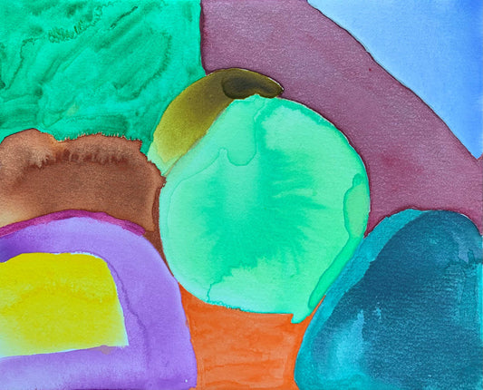 10"*8" Fine Art Print mounted on board in clear bag - vibrant watercolor abstract landscapes