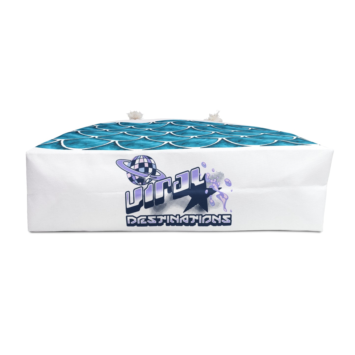 ViralDestinations™ Geometric Abstract Ocean Wave Pattern Weekender Bag - Perfect for Beach Trips and Getaways (blue)