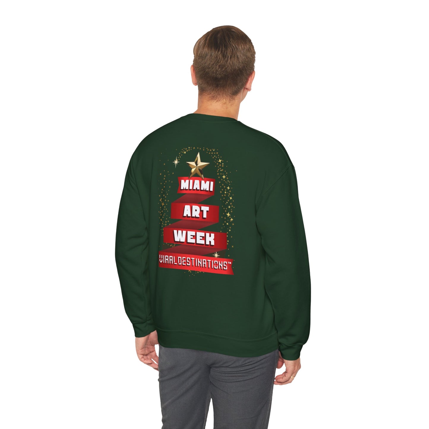 Miami Art Week 2024 + Holidays Unisex Heavy Blend™ Crewneck Sweatshirt _ViralDestinations