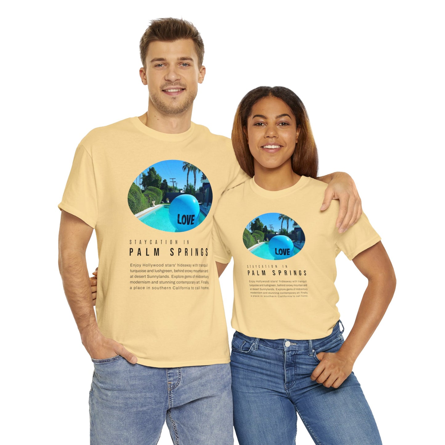 Staycation in Palm Springs Premium Unisex Lifestyle Tee by ViralDestinations