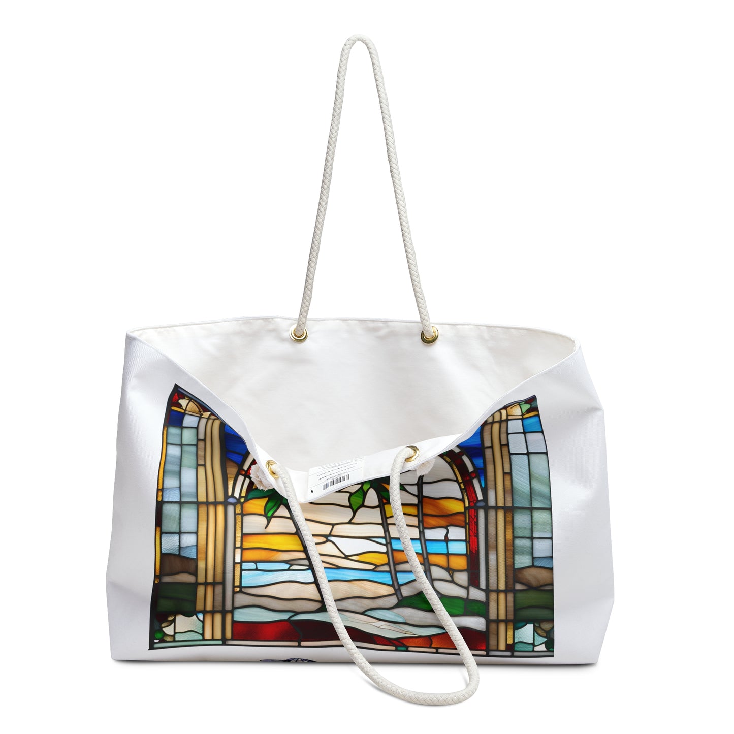 The Art Shop Tropical Tiffany Style Stained Glass Weekender Bag – Perfect for Travel and Beach Escapes