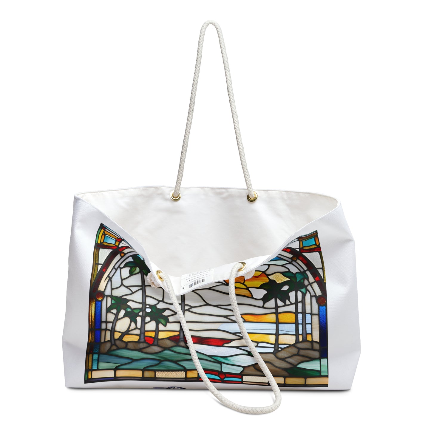 The Art Shop Tropical Tiffany Style Stained Glass Weekender Bag – Perfect for Travel and Beach Escapes
