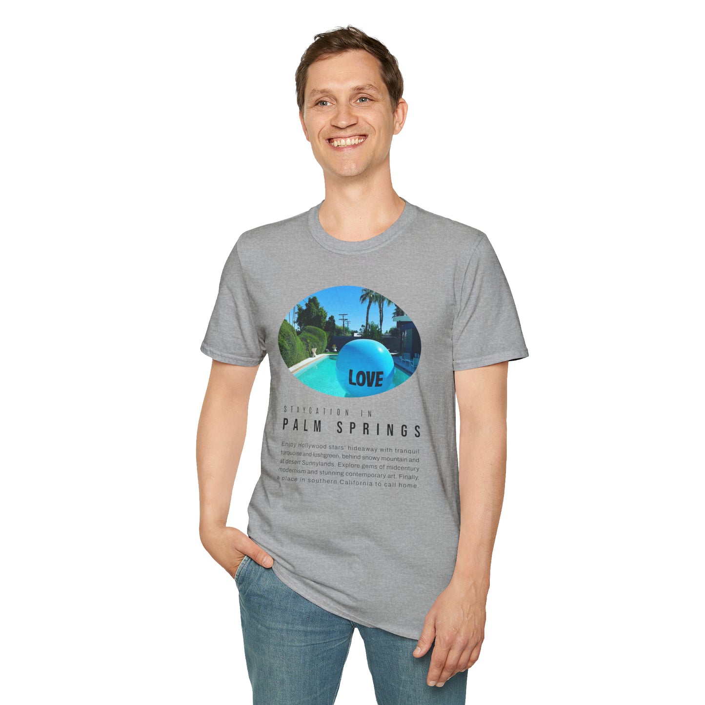 Palm Springs Staycation Lifestyle Unisex Soft T-Shirt by ViralDestinations