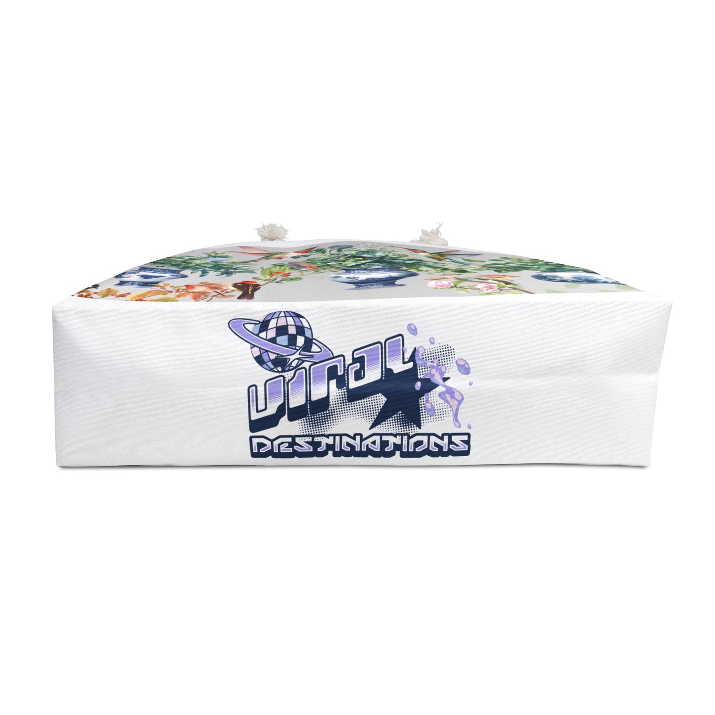 ViralDestinations™ Floral Antique Ceramics Birds Weekender Bag | Perfect for Travel and Beach Days - Botanical Aesthetics