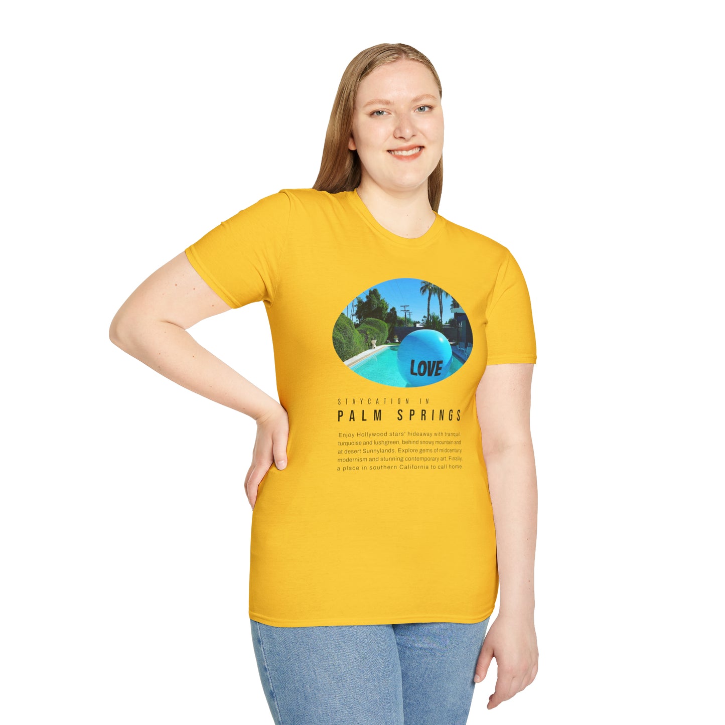 Palm Springs Staycation Lifestyle Unisex Soft T-Shirt by ViralDestinations
