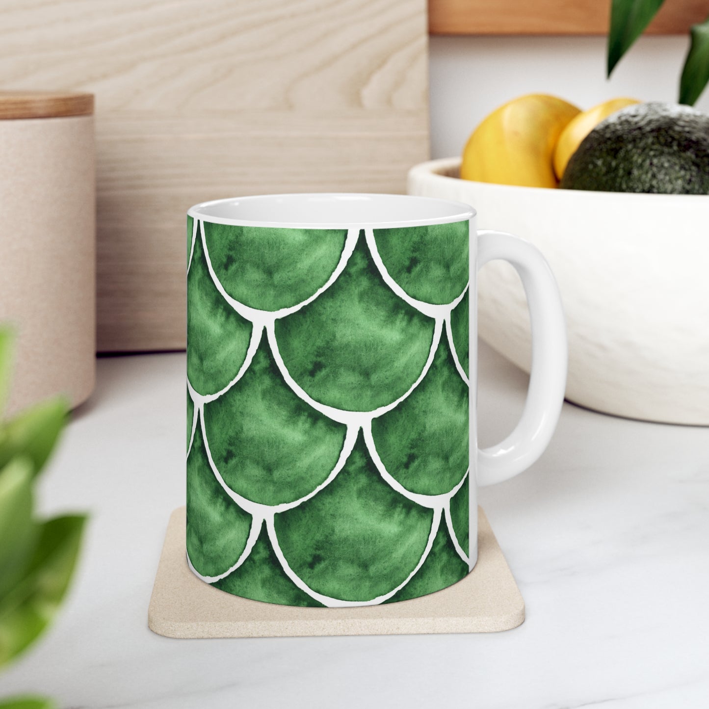 Fan shaped pattern Watercolor Ceramic Mug by ViralDestinations™