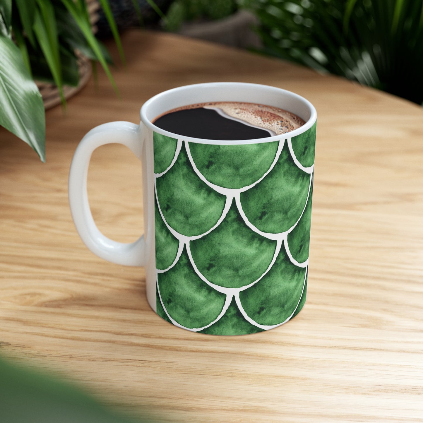 Fan shaped pattern Watercolor Ceramic Mug by ViralDestinations™