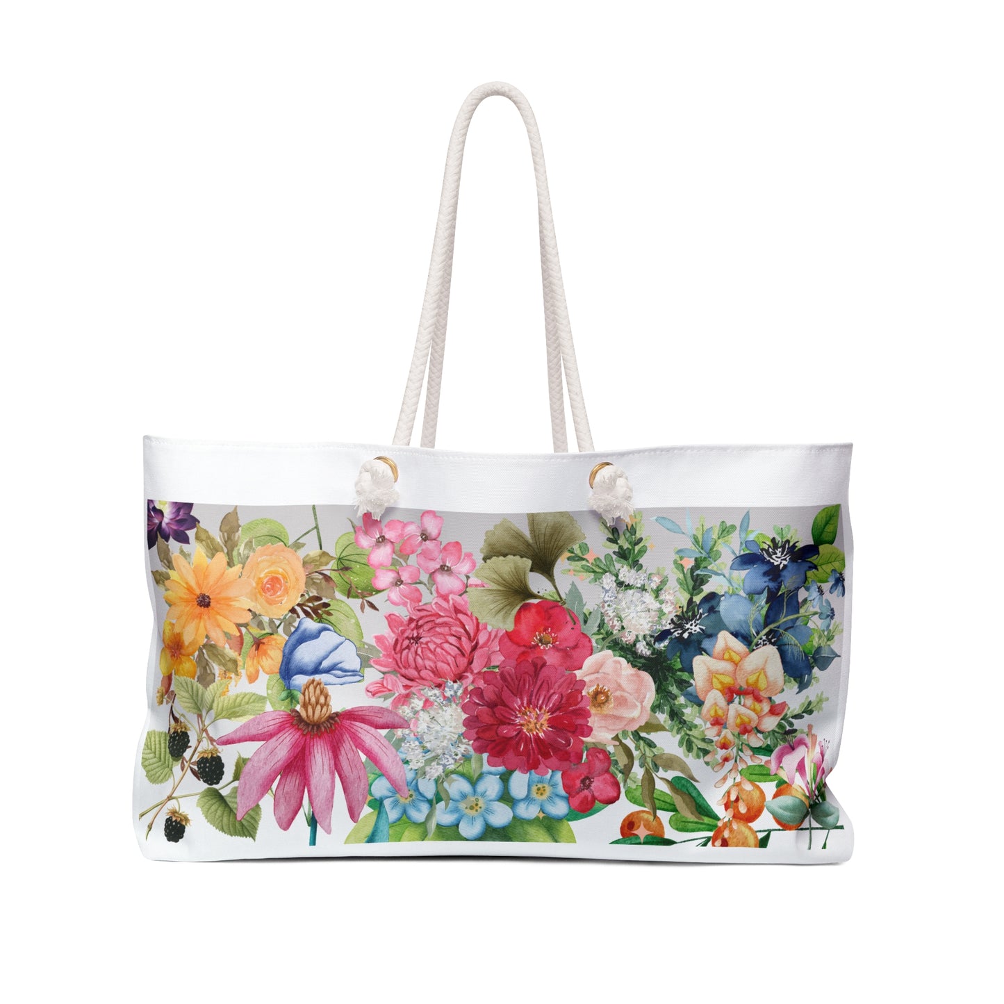ViralDestinations™ Floral Spring Weekender Bag | Perfect for Travel and Beach Days - Botanical Aesthetics