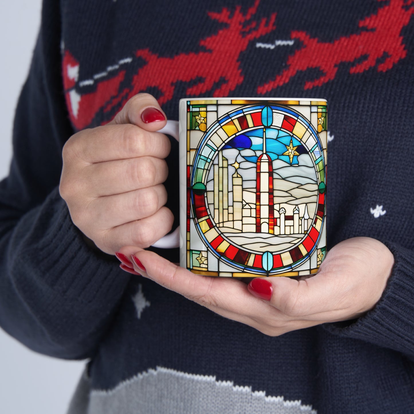 Colorful Dallas Tiffany's Studio Style Ceramic Mug by ViralDestinations - Collectible Art at your hands