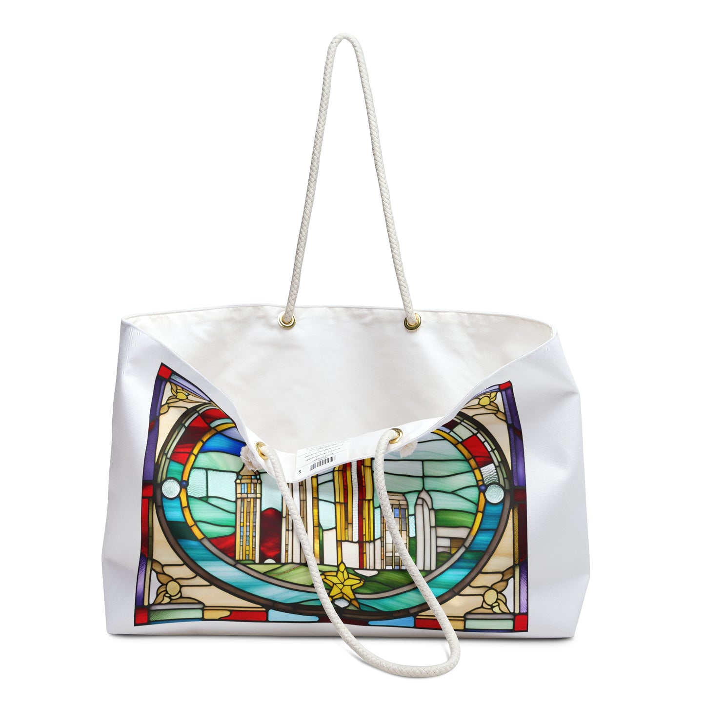 The Art Shop Star City Tiffany Studio Style Stained Glass Weekender Bag – Perfect for Travel and Beach Escapes
