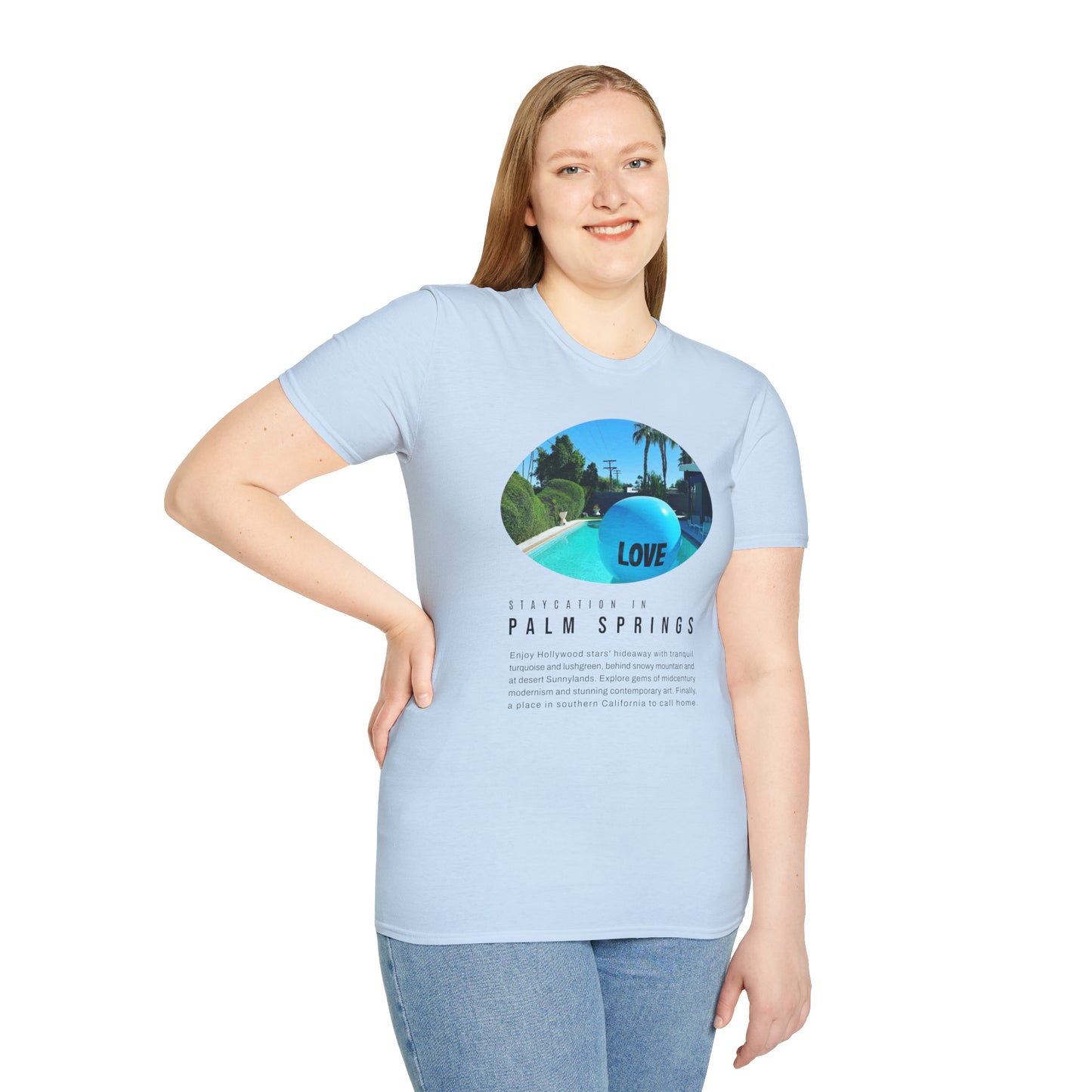 Palm Springs Staycation Lifestyle Unisex Soft T-Shirt by ViralDestinations