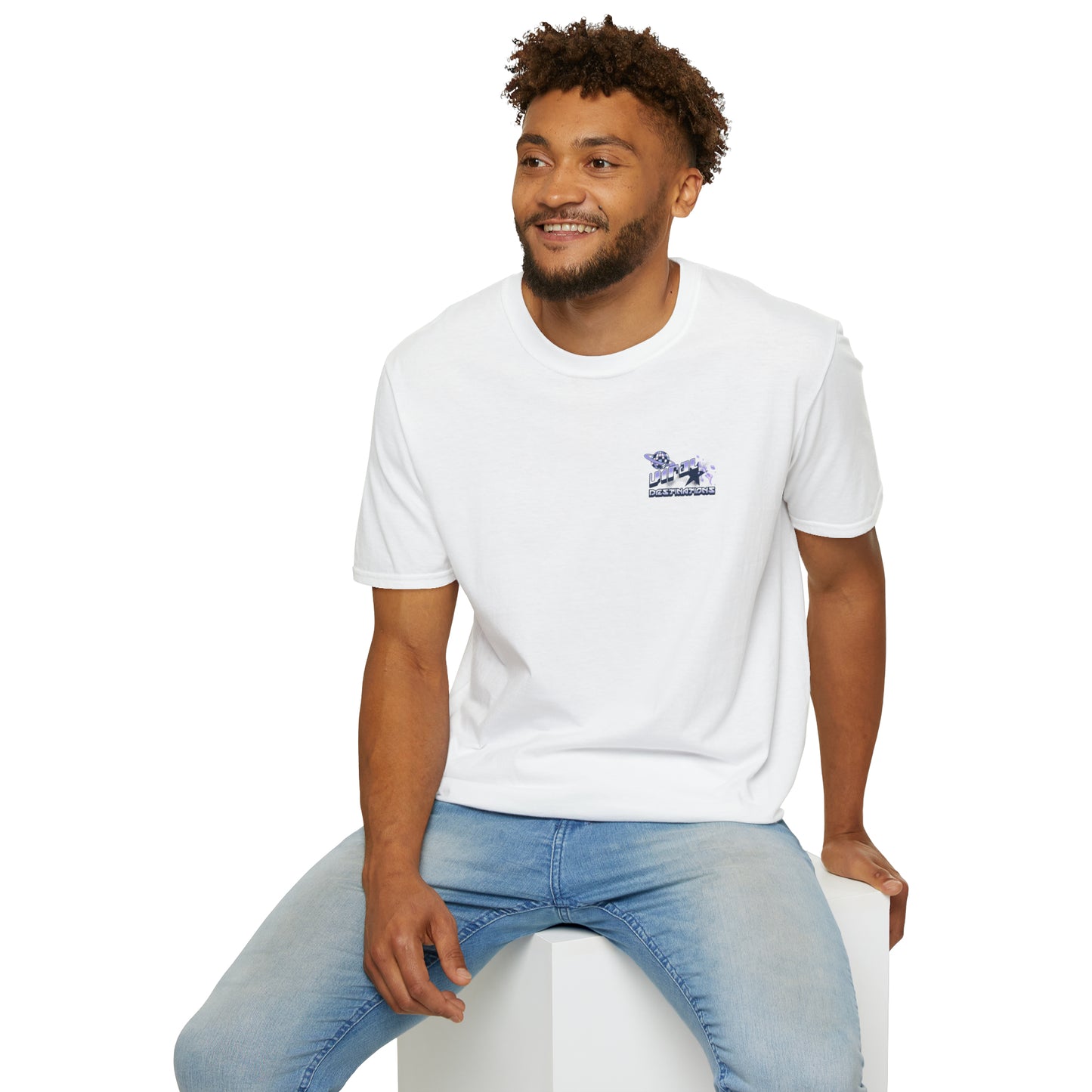 Miami Art Week Streetwear Style logo back print Unisex Soft T-Shirt by ViralDestinations