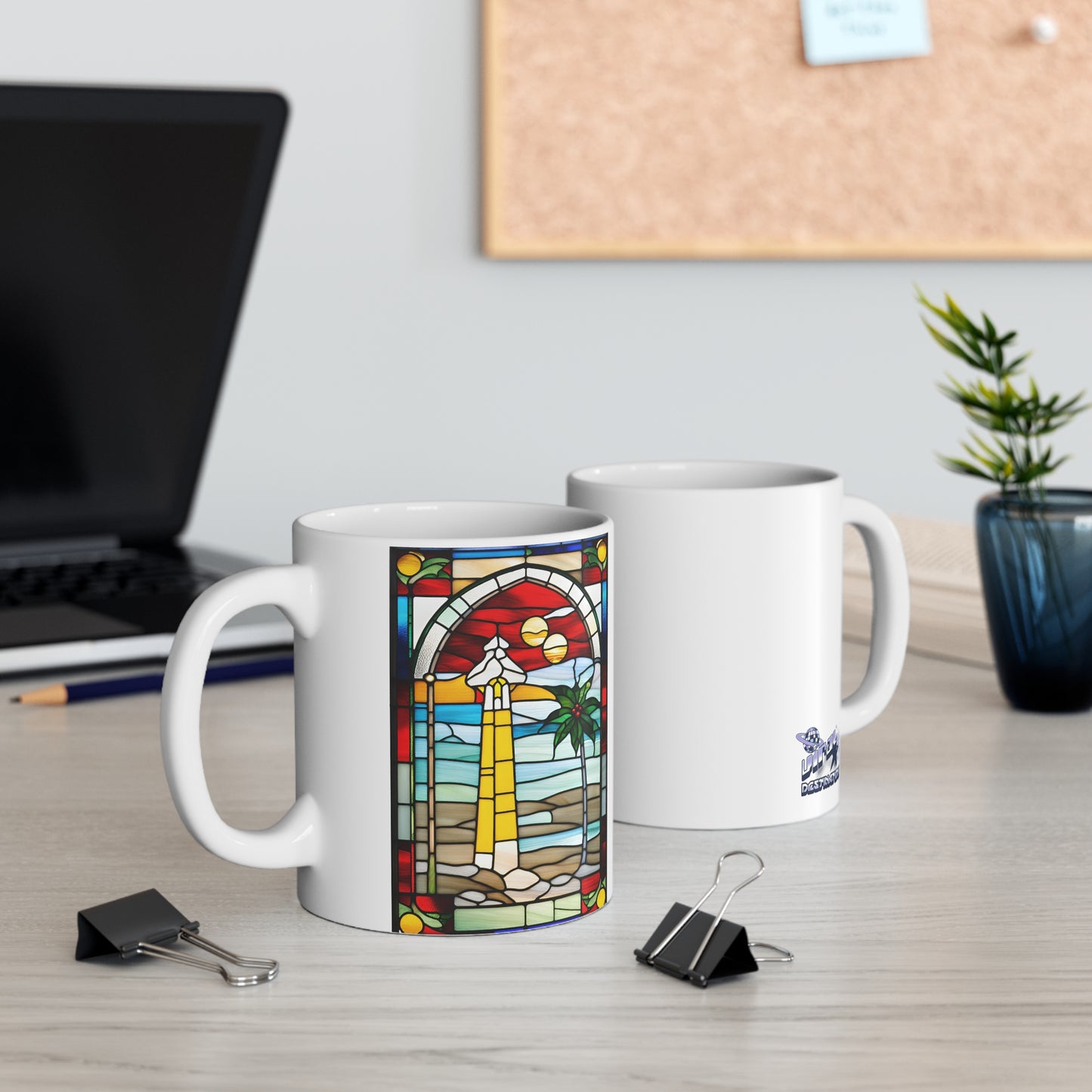 Christmas in Florida Tiffany's Studio Style Ceramic Mug by ViralDestinations - Collectible Art at your hands