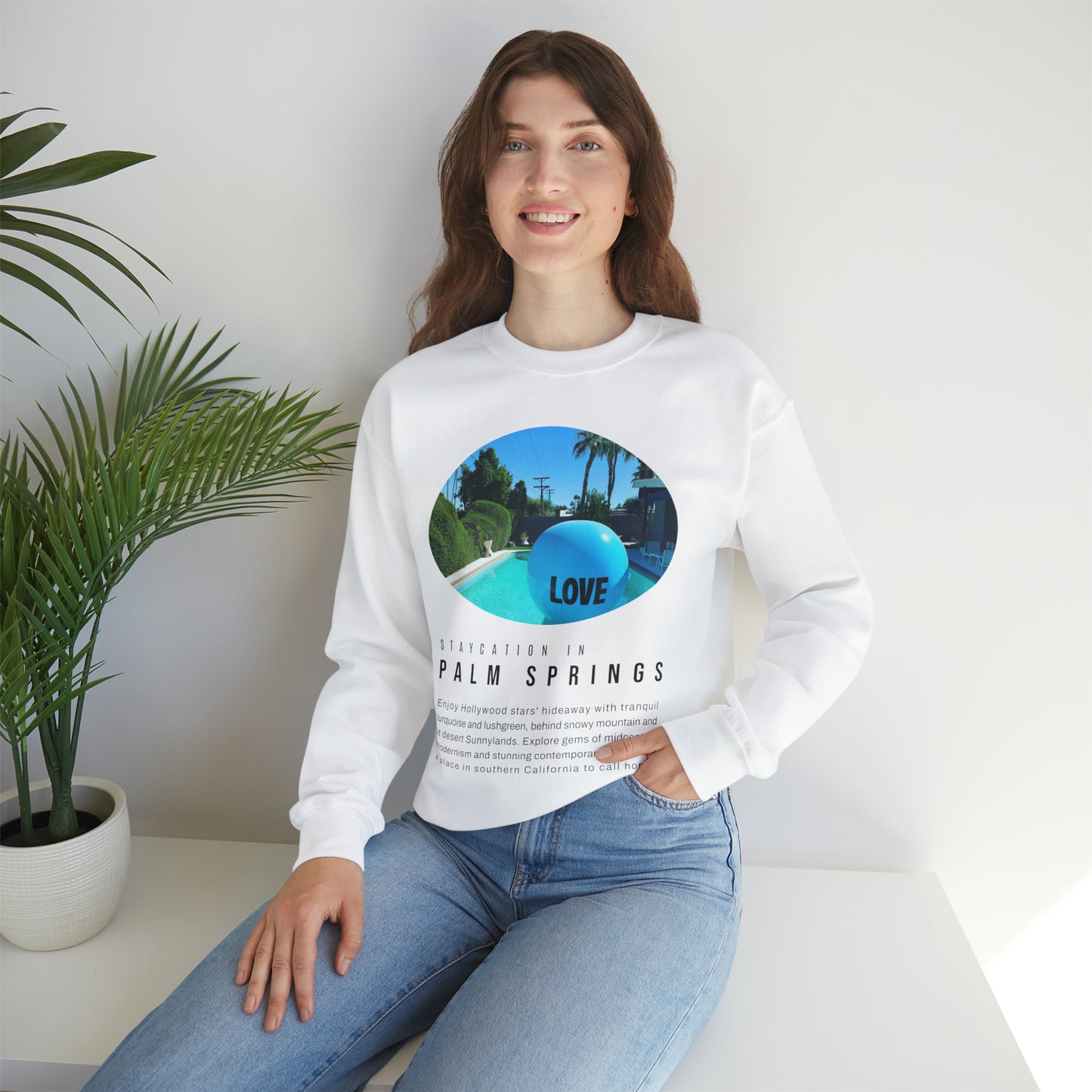 Staycation in Palm Springs Unisex Lifestyle Sweatshirt by ViralDestinations