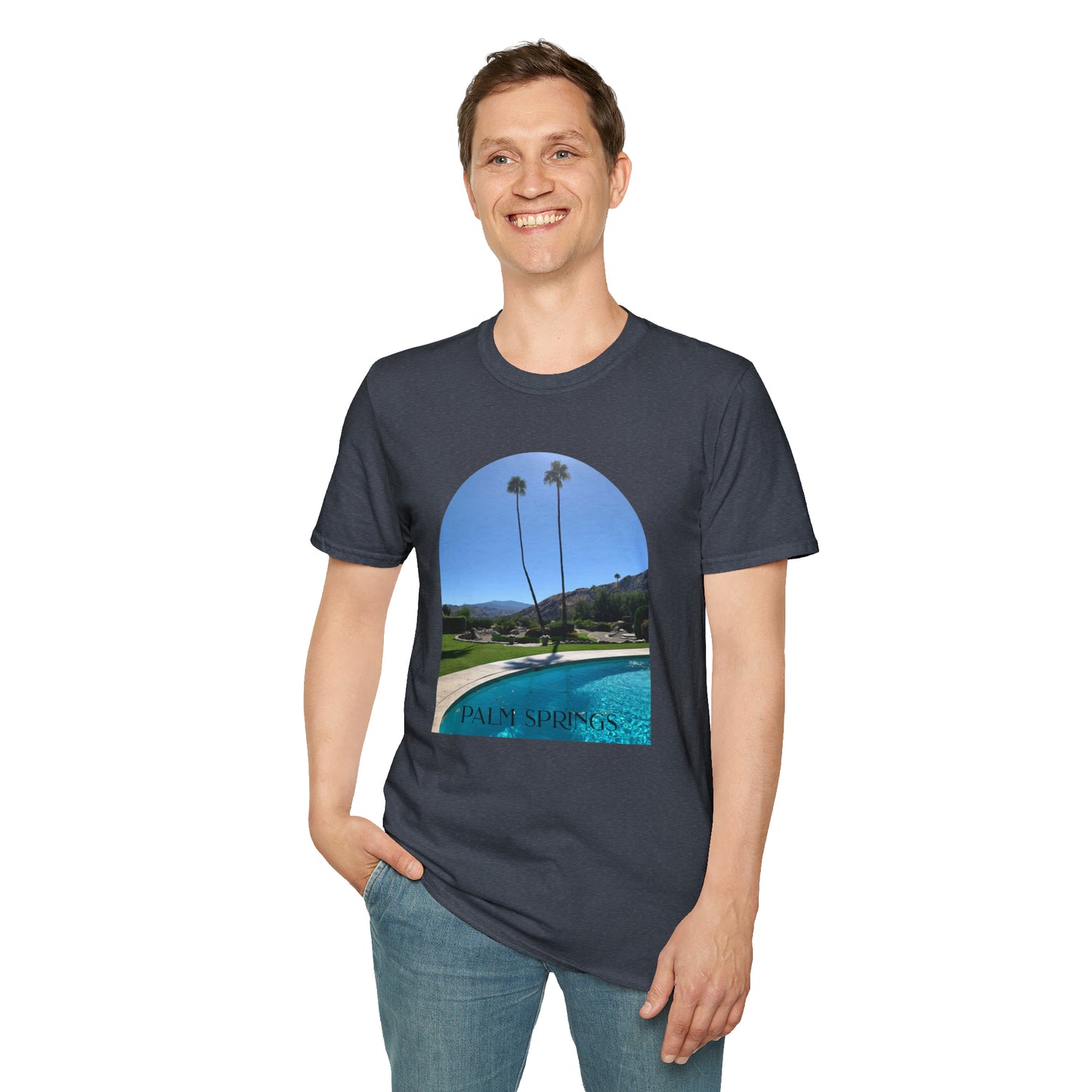 Palm Springs Modernism Lifestyle Unisex Soft T-Shirt by ViralDestinations