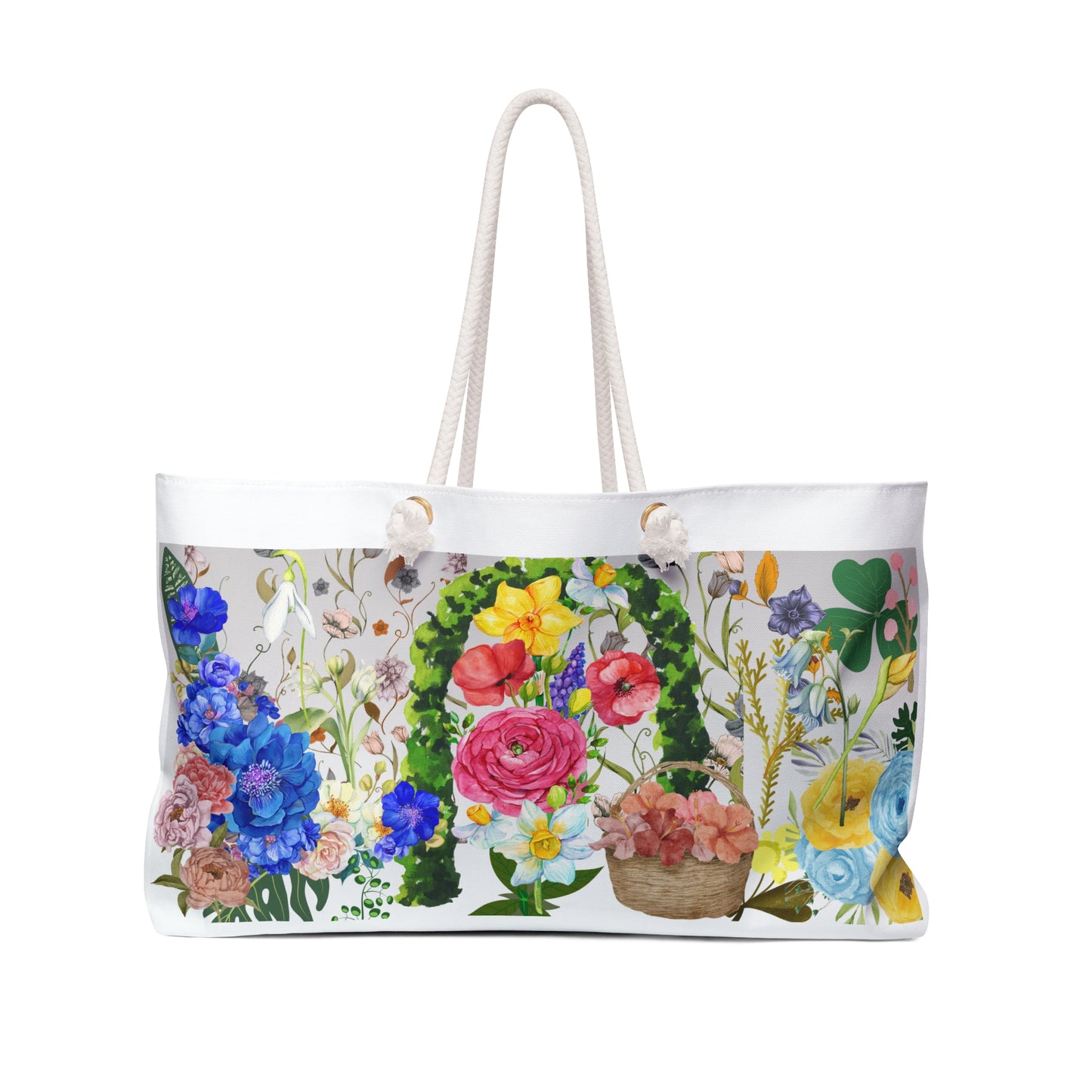 ViralDestinations™ Floral Garden Party Weekender Bag | Perfect for Travel and Beach Days - Botanical Aesthetics