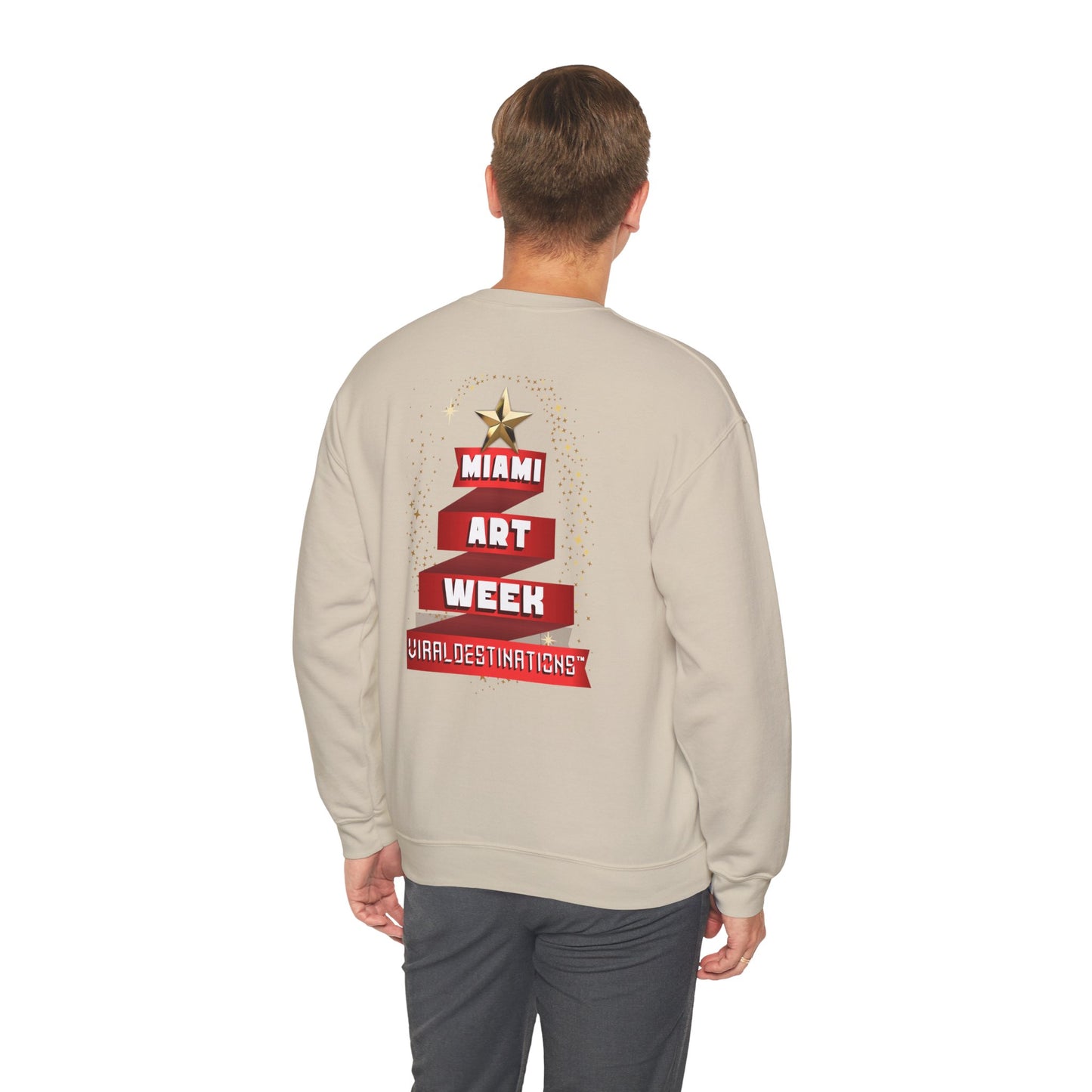 Miami Art Week Top Quality Cotton Unisex Heavy Blend™ Crewneck Holiday Sweatshirt _ Art Exhibitions Magazine