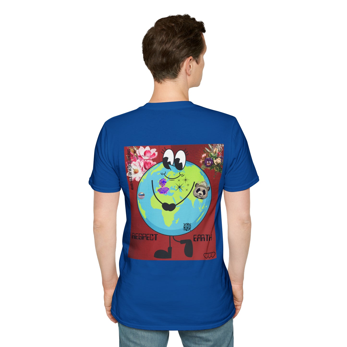 Respect Earth Y2K Style Trending logo back print Unisex Soft T-Shirt by ViralDestinations