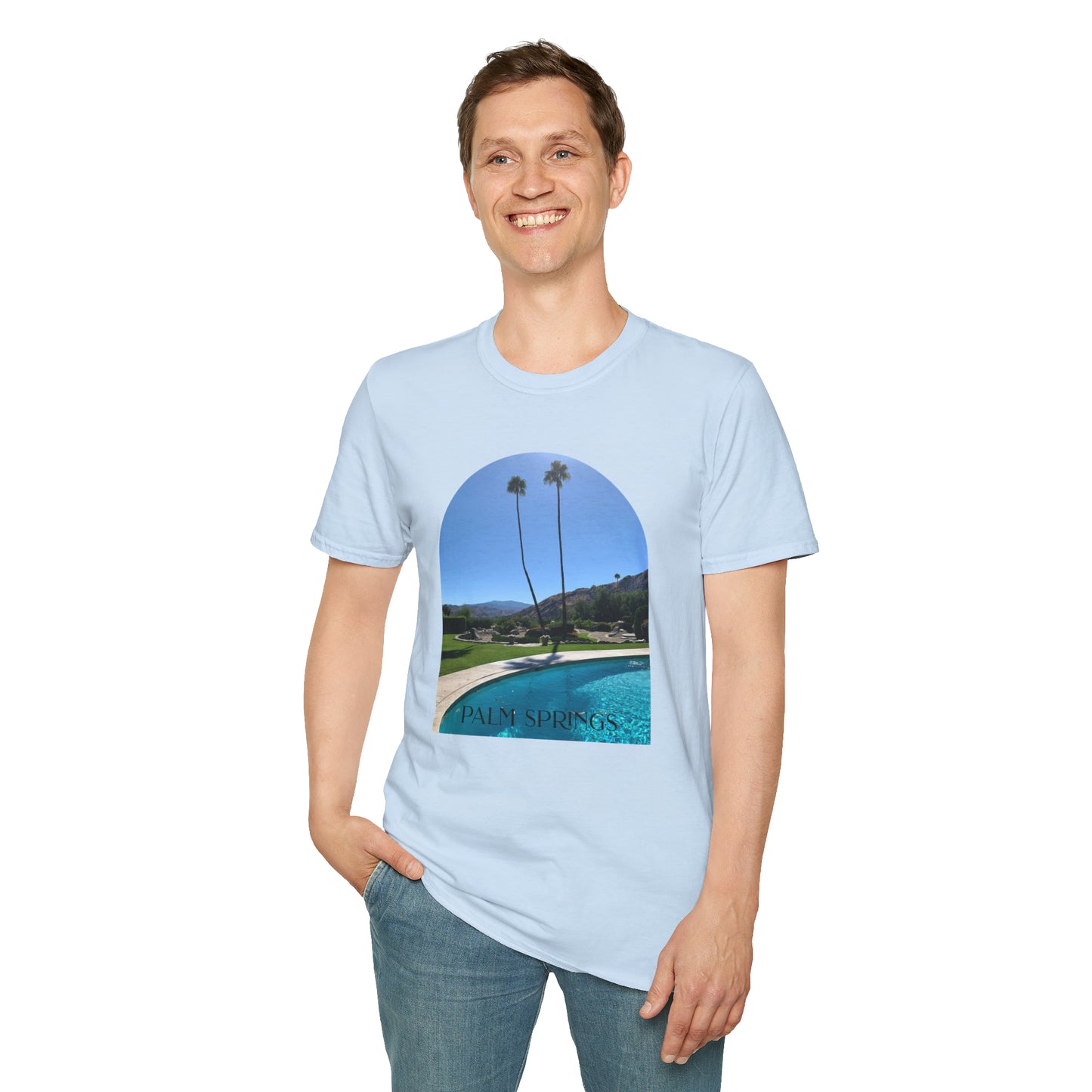 Palm Springs Modernism Lifestyle Unisex Soft T-Shirt by ViralDestinations