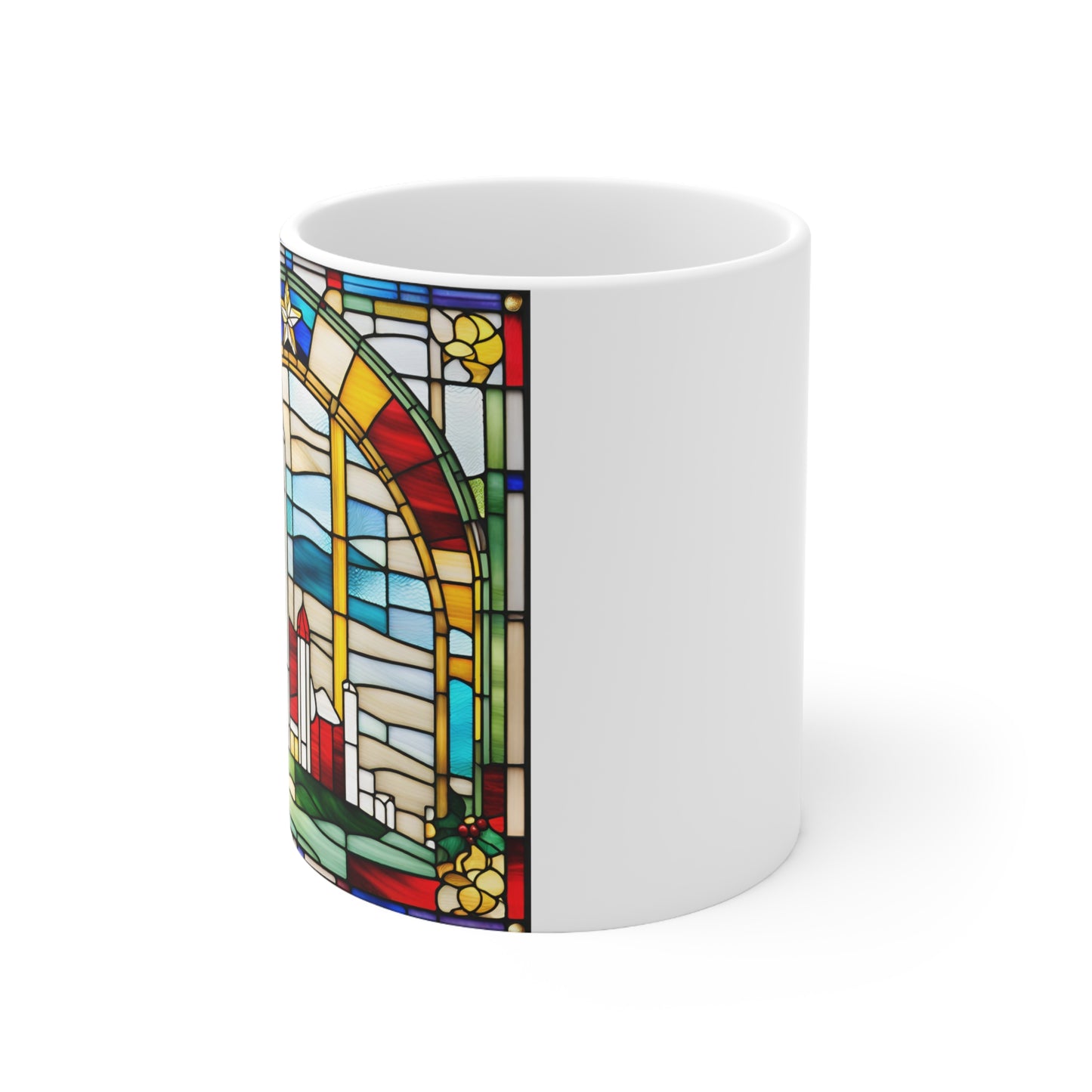 Colorful Dallas Tiffany's Studio Style Lone Star Ceramic Mug by ViralDestinations - Collectible Art at your hands