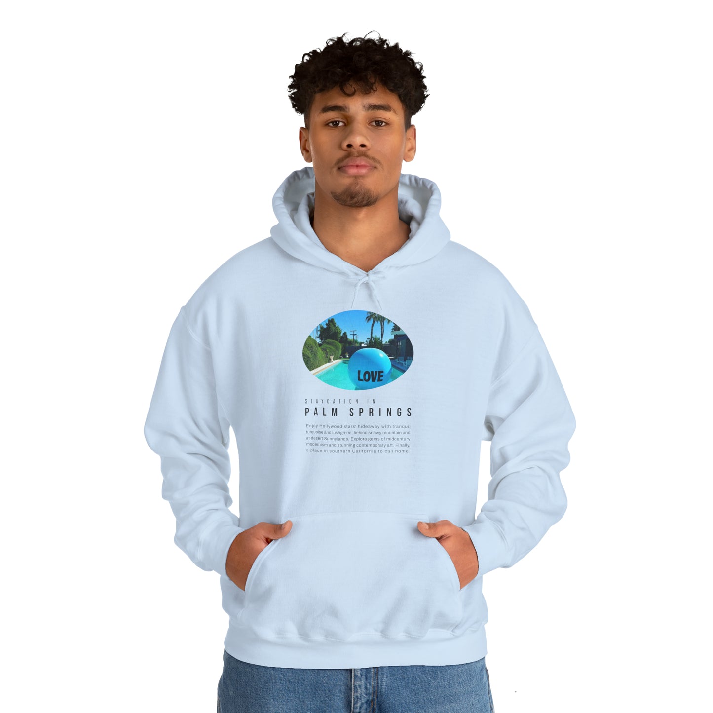Staycation in Palm Springs Premium Unisex Lifestyle Hoodie by ViralDestinations