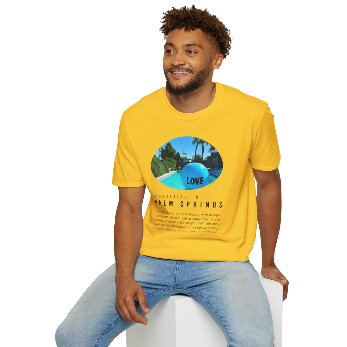 Palm Springs Staycation Lifestyle Unisex Soft T-Shirt by ViralDestinations