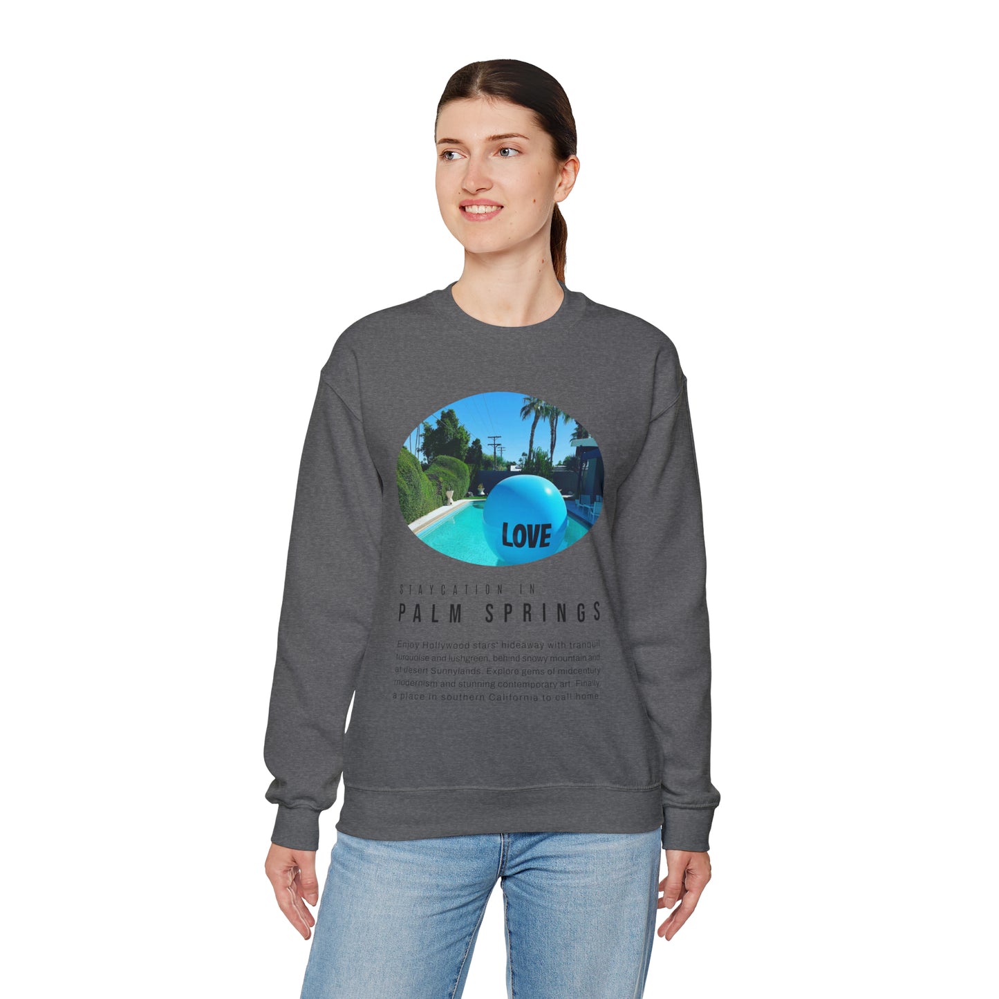 Staycation in Palm Springs Unisex Lifestyle Sweatshirt by ViralDestinations