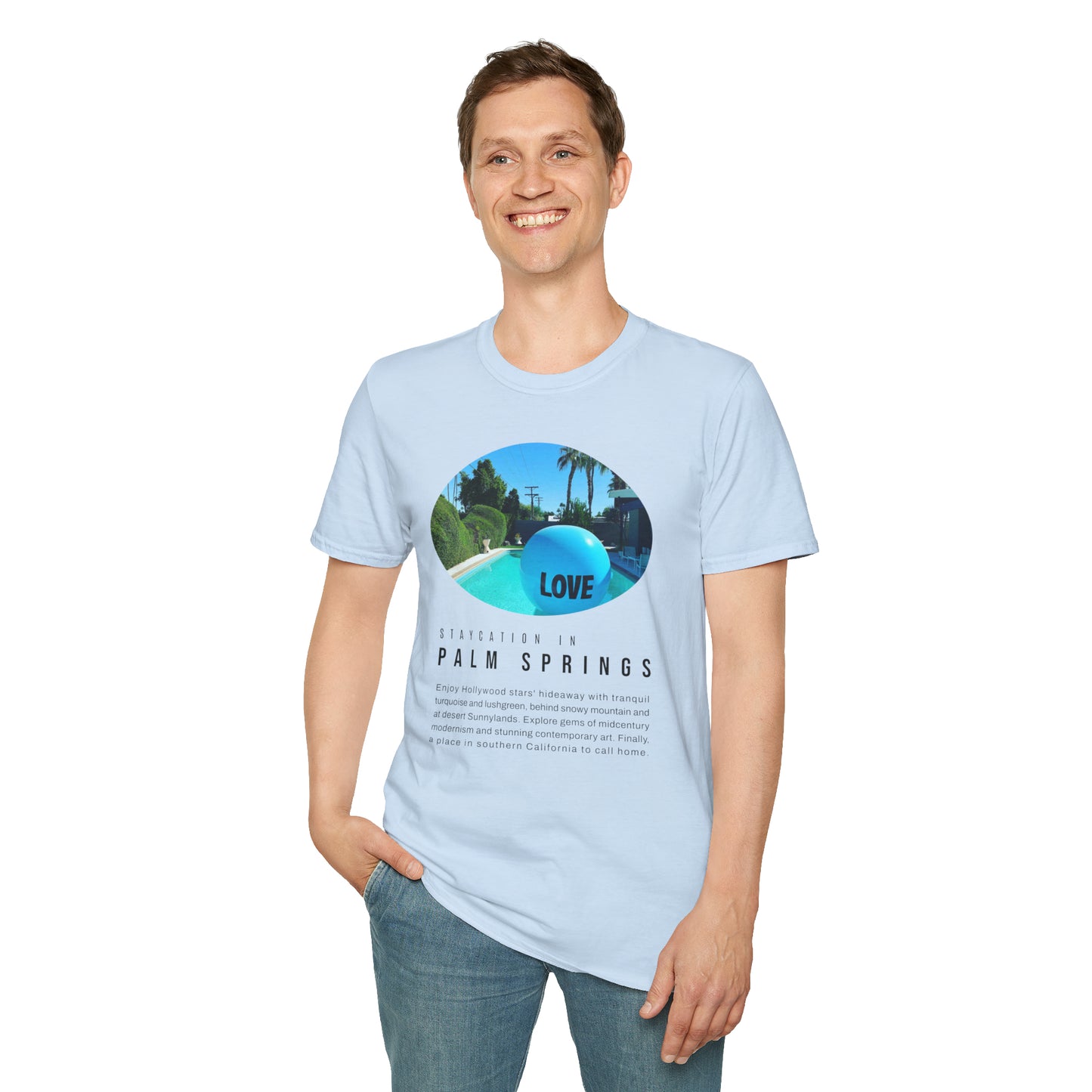Palm Springs Staycation Lifestyle Unisex Soft T-Shirt by ViralDestinations