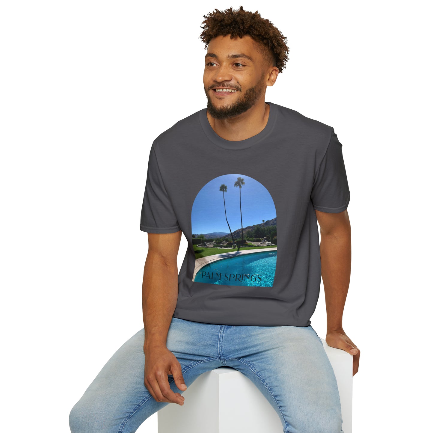 Palm Springs Modernism Lifestyle Unisex Soft T-Shirt by ViralDestinations