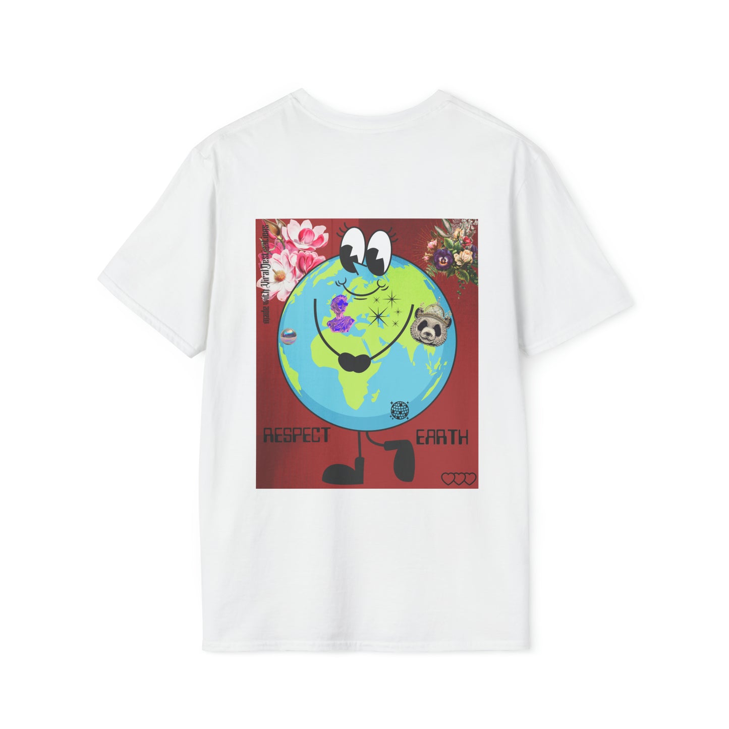 Respect Earth Y2K Style Trending logo back print Unisex Soft T-Shirt by ViralDestinations