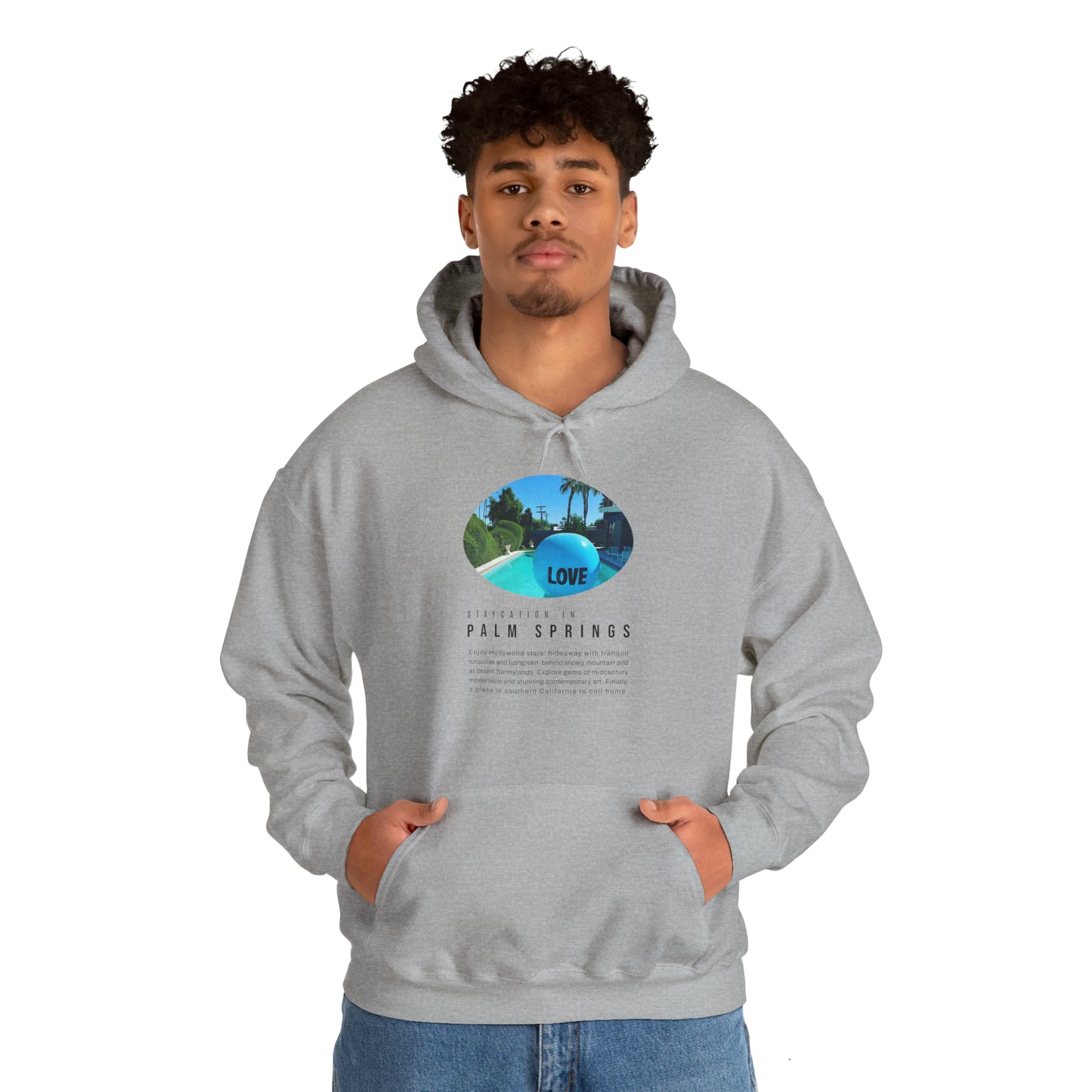 Staycation in Palm Springs Premium Unisex Lifestyle Hoodie by ViralDestinations