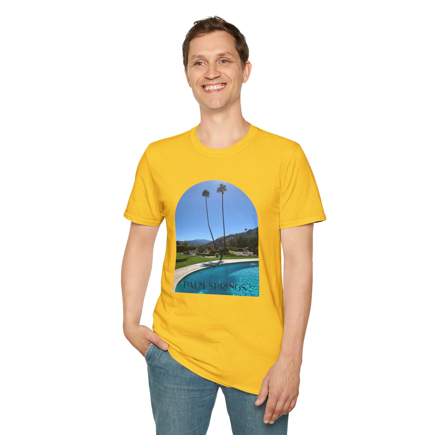 Palm Springs Modernism Lifestyle Unisex Soft T-Shirt by ViralDestinations