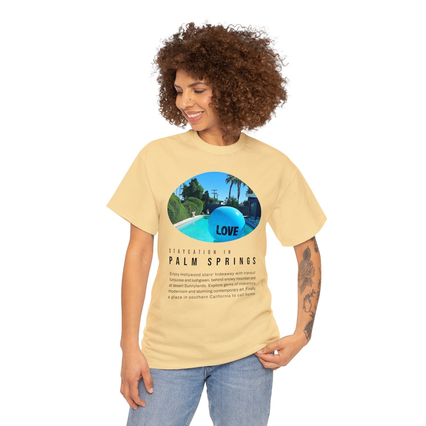 Staycation in Palm Springs Premium Unisex Lifestyle Tee by ViralDestinations
