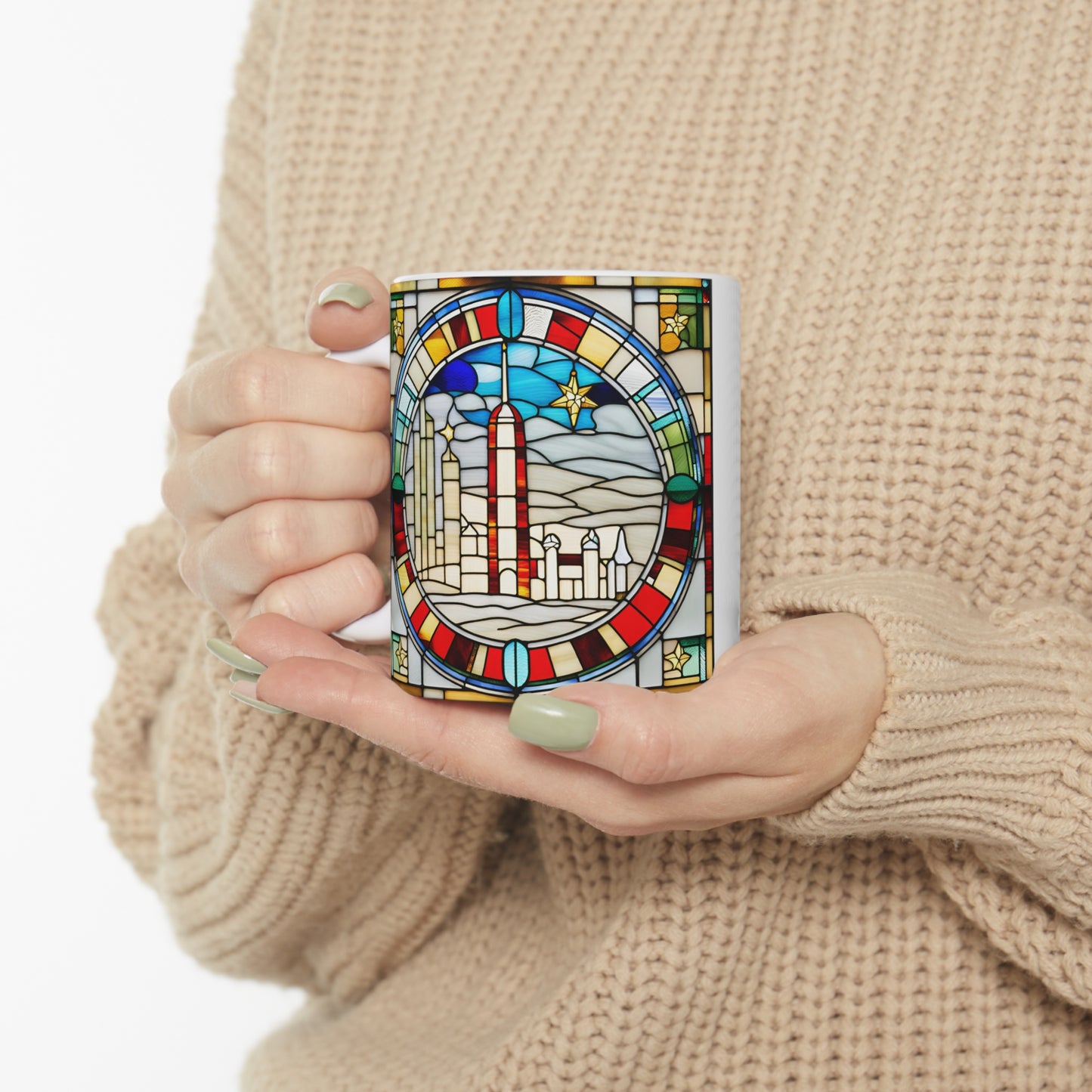 Colorful Dallas Tiffany's Studio Style Ceramic Mug by ViralDestinations - Collectible Art at your hands