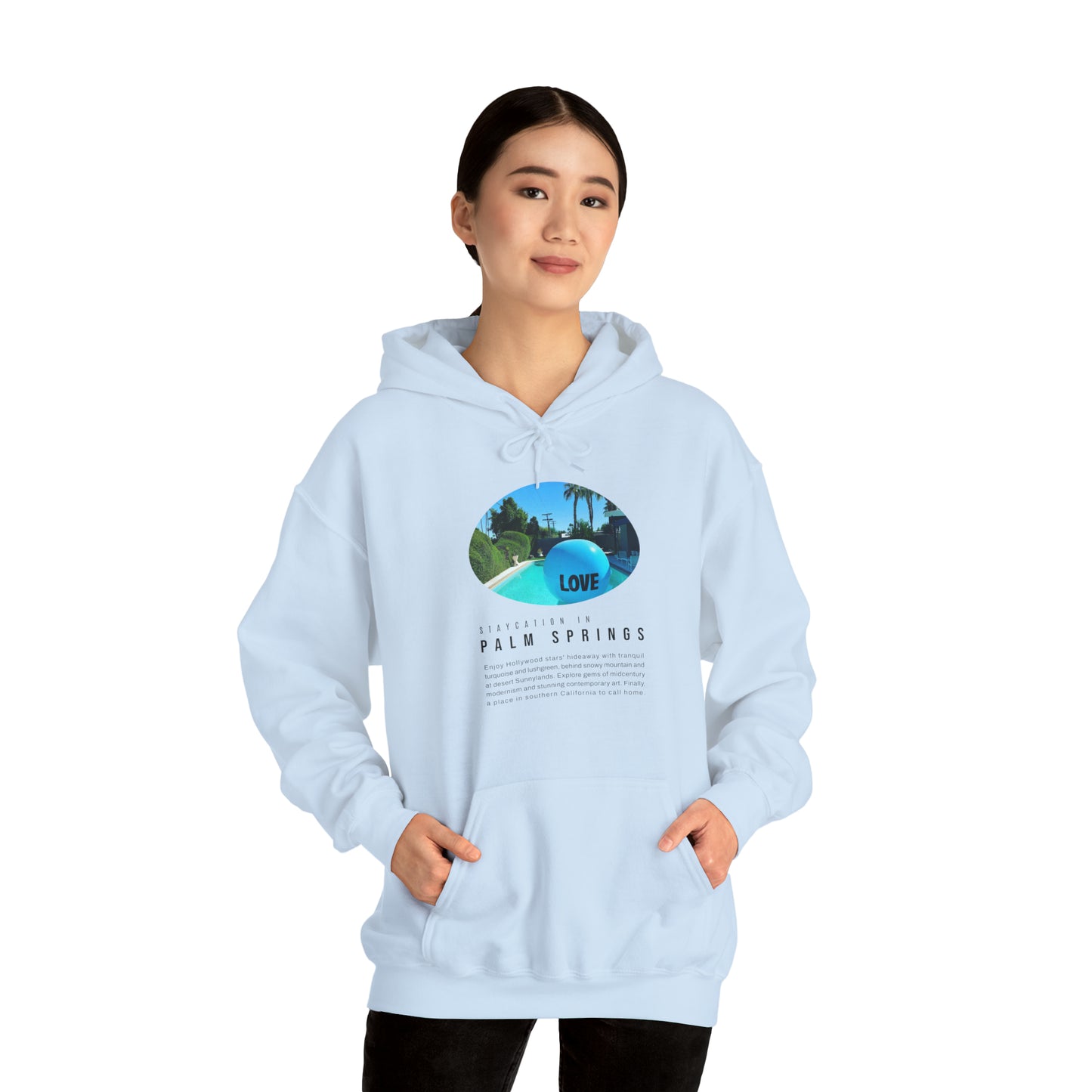 Staycation in Palm Springs Premium Unisex Lifestyle Hoodie by ViralDestinations