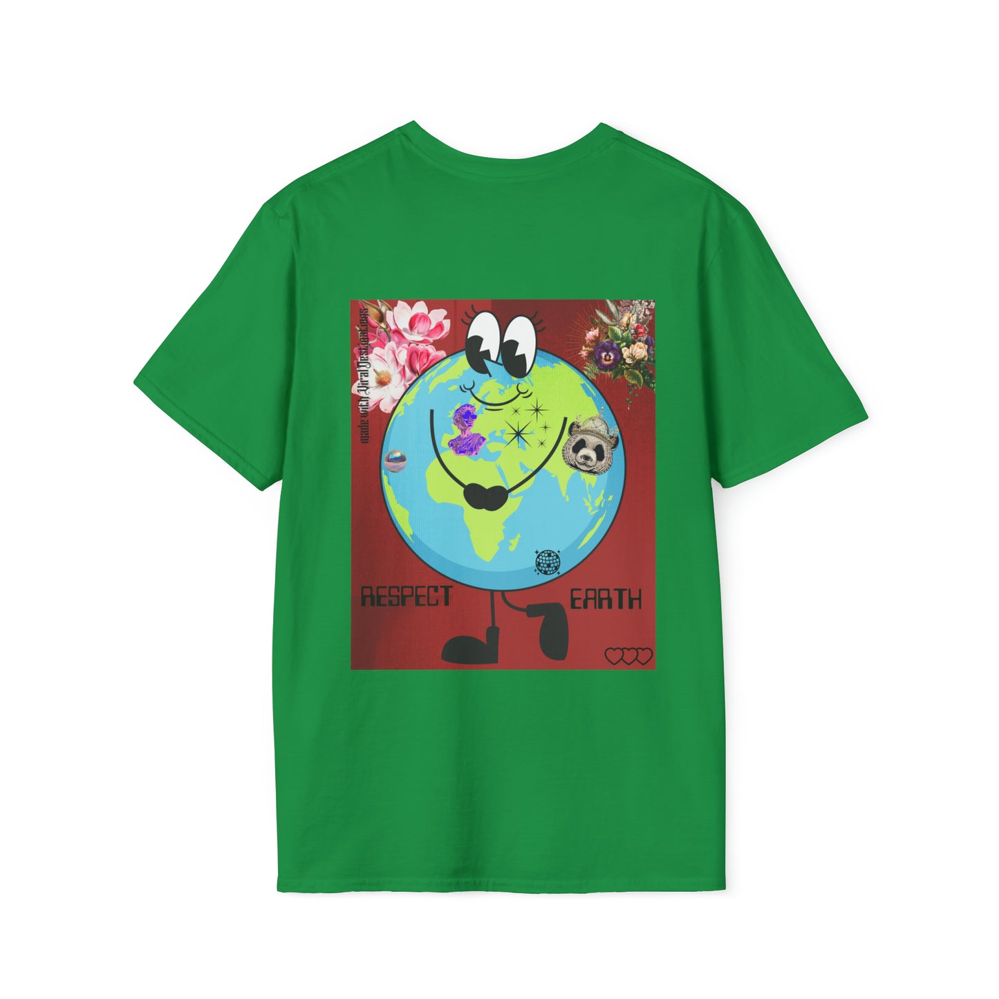 Respect Earth Y2K Style Trending logo back print Unisex Soft T-Shirt by ViralDestinations