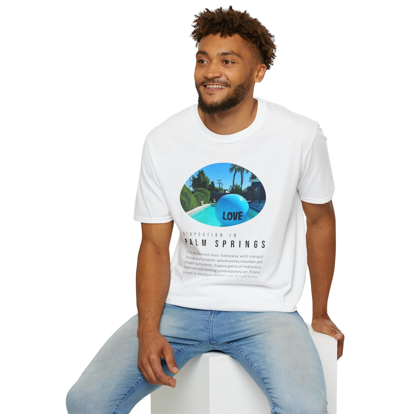 Palm Springs Staycation Lifestyle Unisex Soft T-Shirt by ViralDestinations