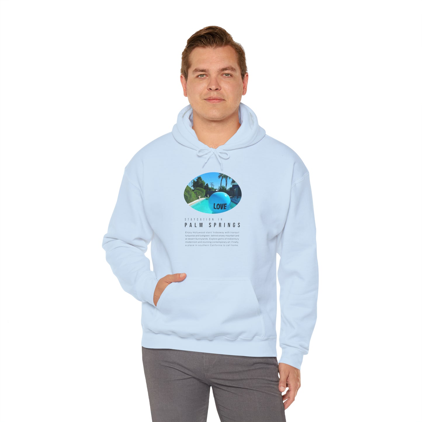 Staycation in Palm Springs Premium Unisex Lifestyle Hoodie by ViralDestinations