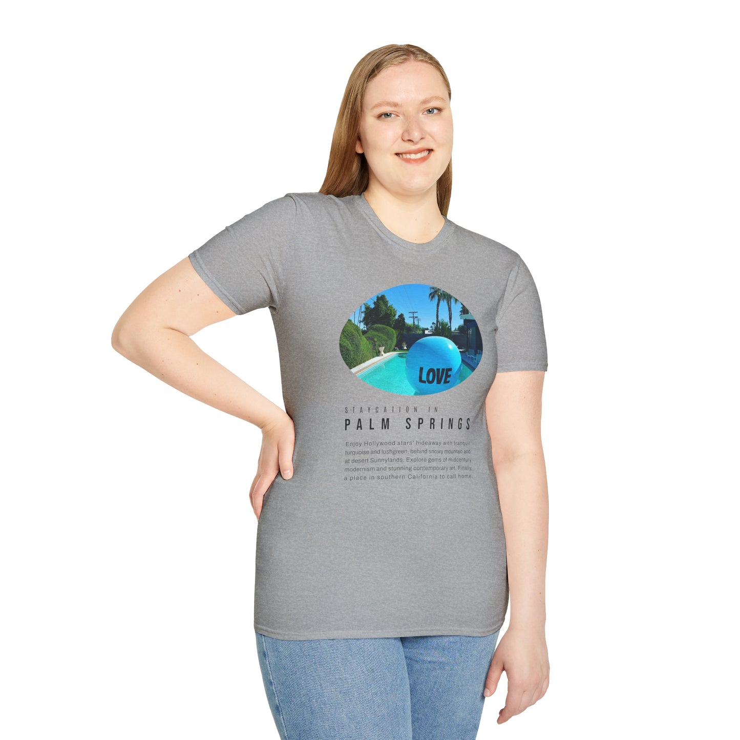 Palm Springs Staycation Lifestyle Unisex Soft T-Shirt by ViralDestinations